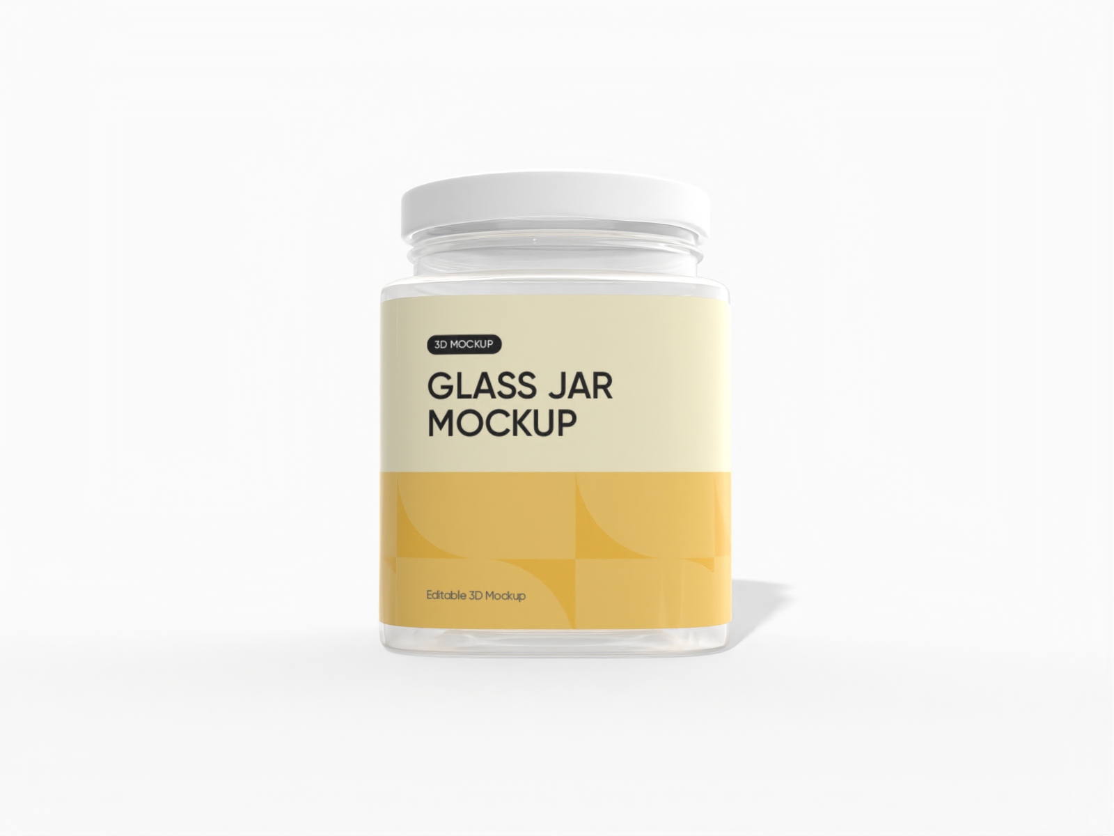 Square glass jam jar — Glossy glass