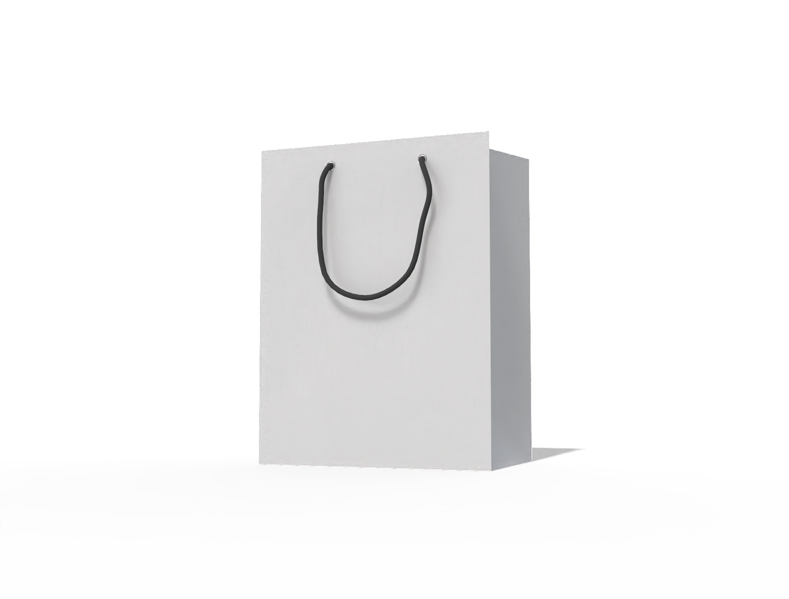 Paper shopping bag — White paperboard