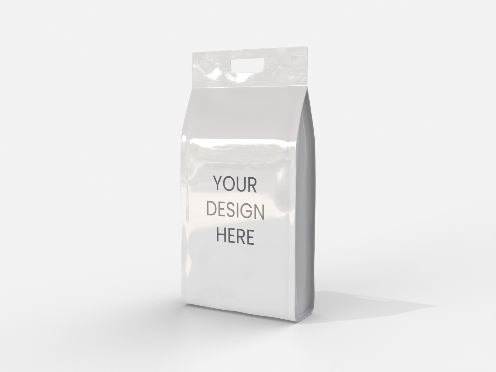 Stand-up pouch with handle — Glossy plastic