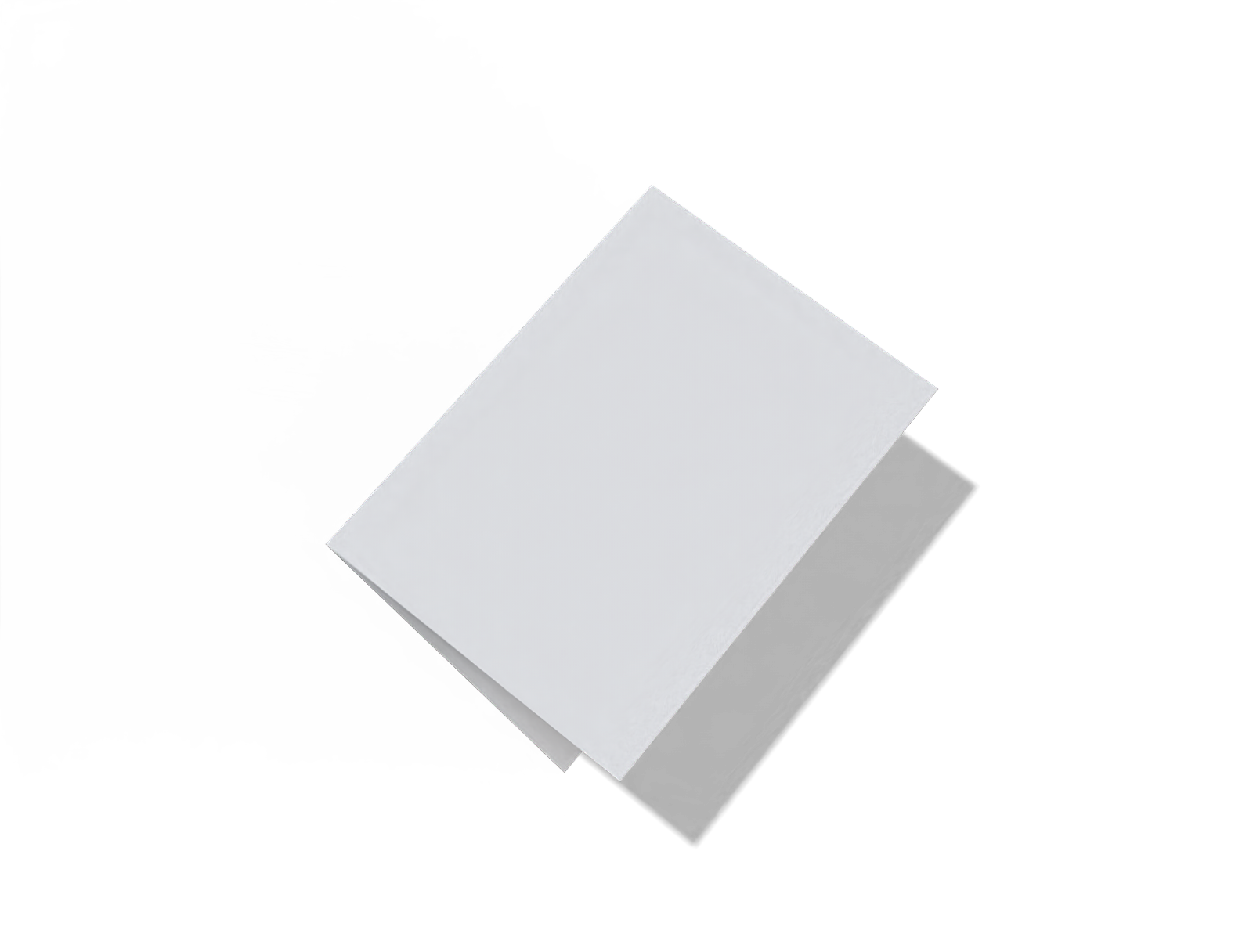 Folding greeting card — White paperboard
