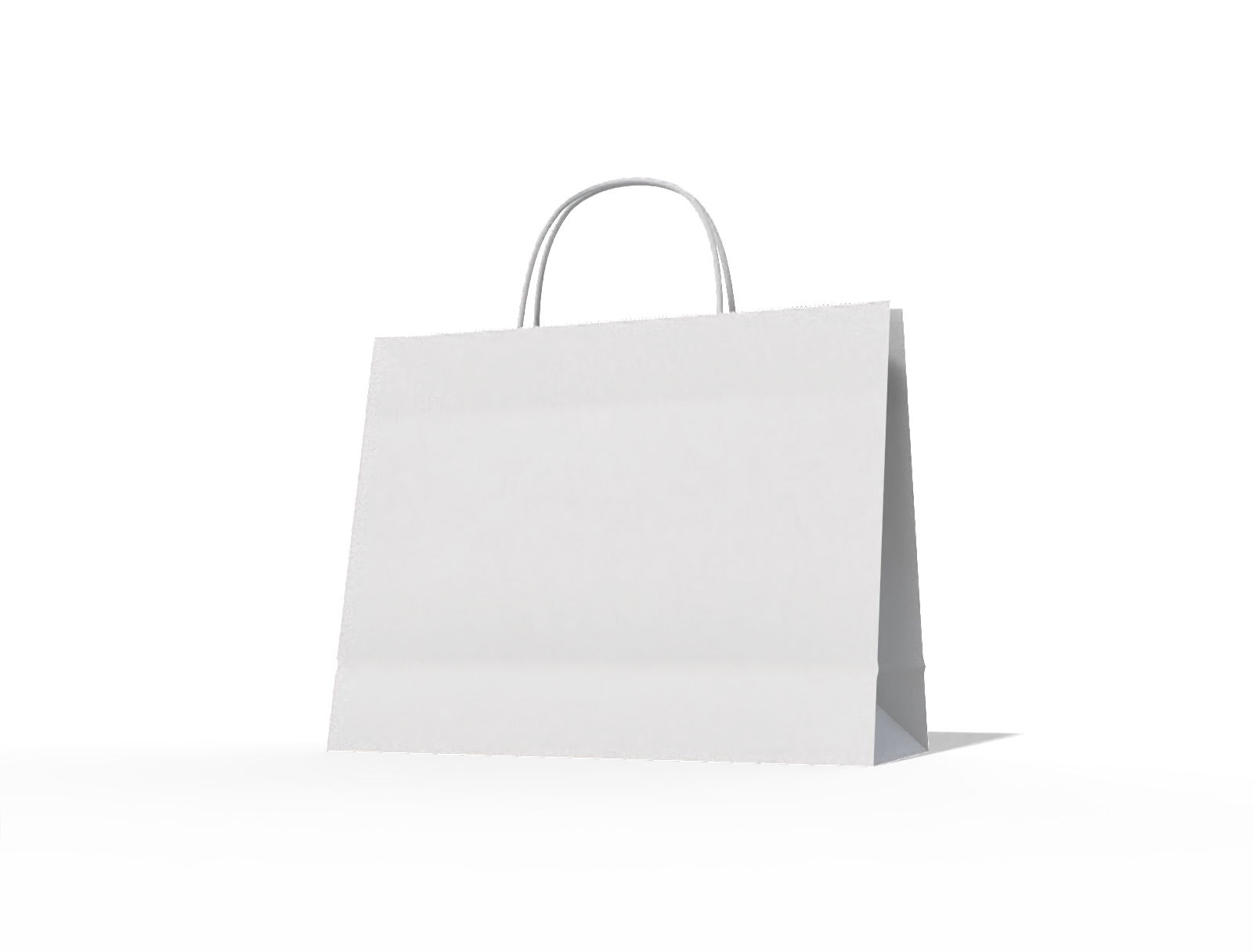 Paper shopping bag — White paperboard