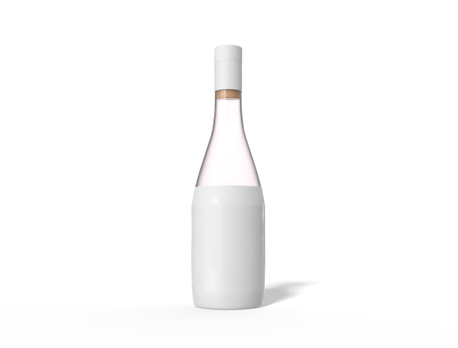 Clear glass wine bottle — Glossy glass