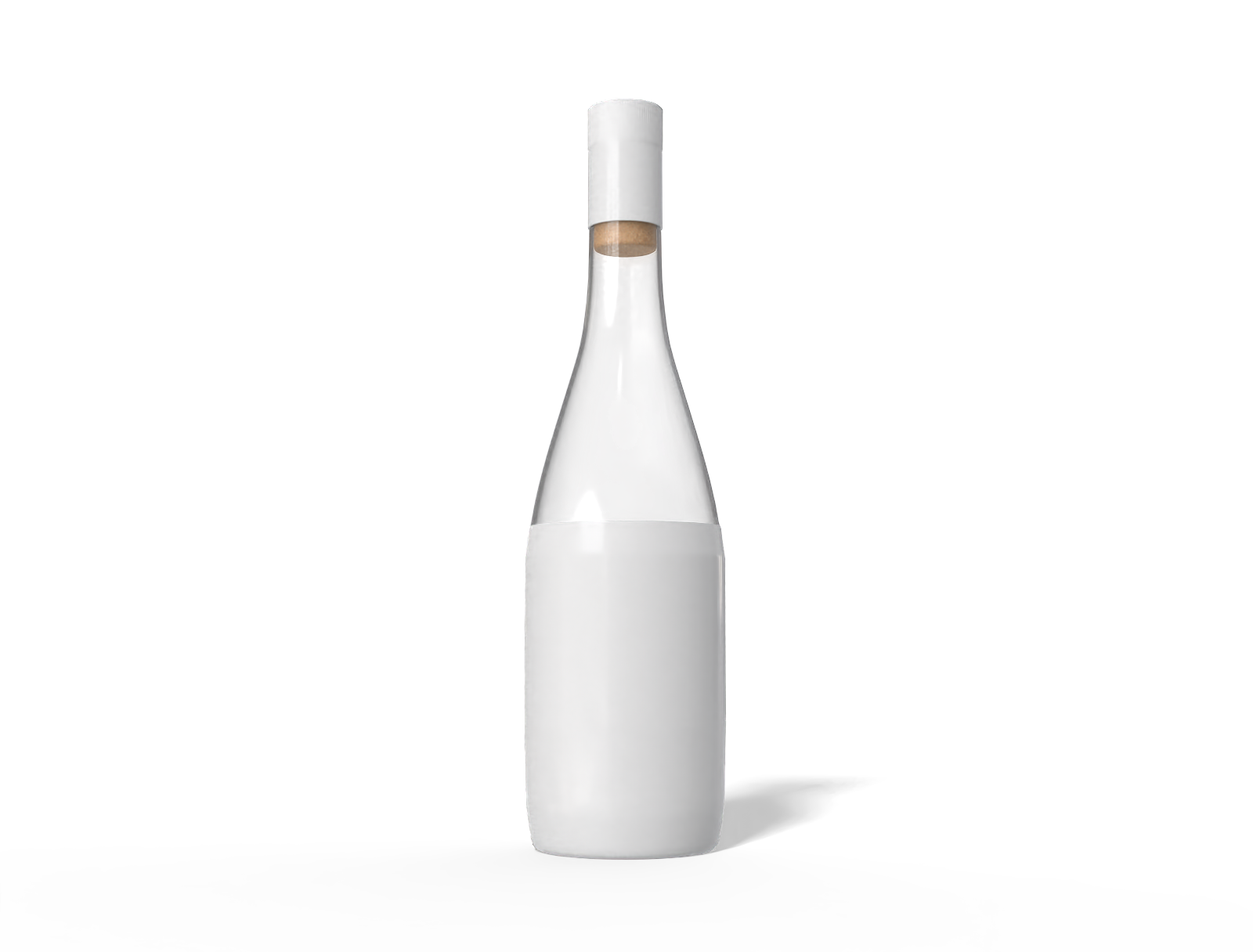 Clear glass wine bottle — Glossy glass