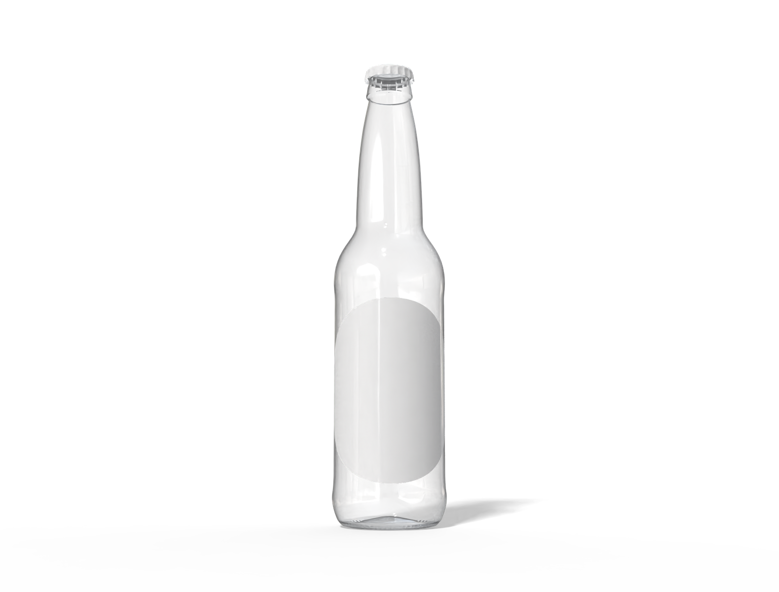 Long neck beer bottle — Glossy glass