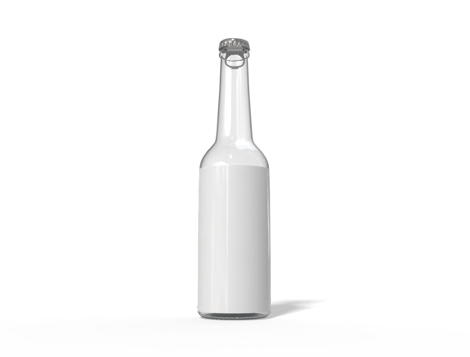 330 ml long neck beer bottle — Glossy glass