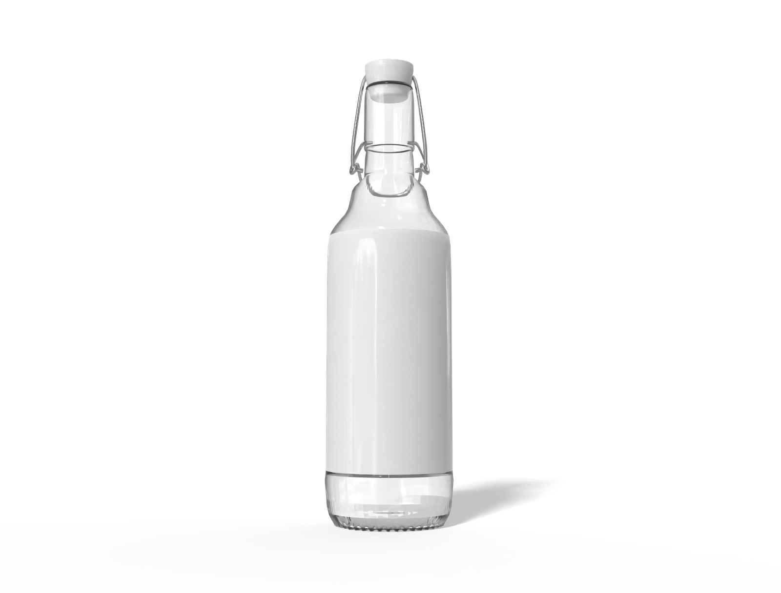 Double button stoppered bottle — Glossy glass