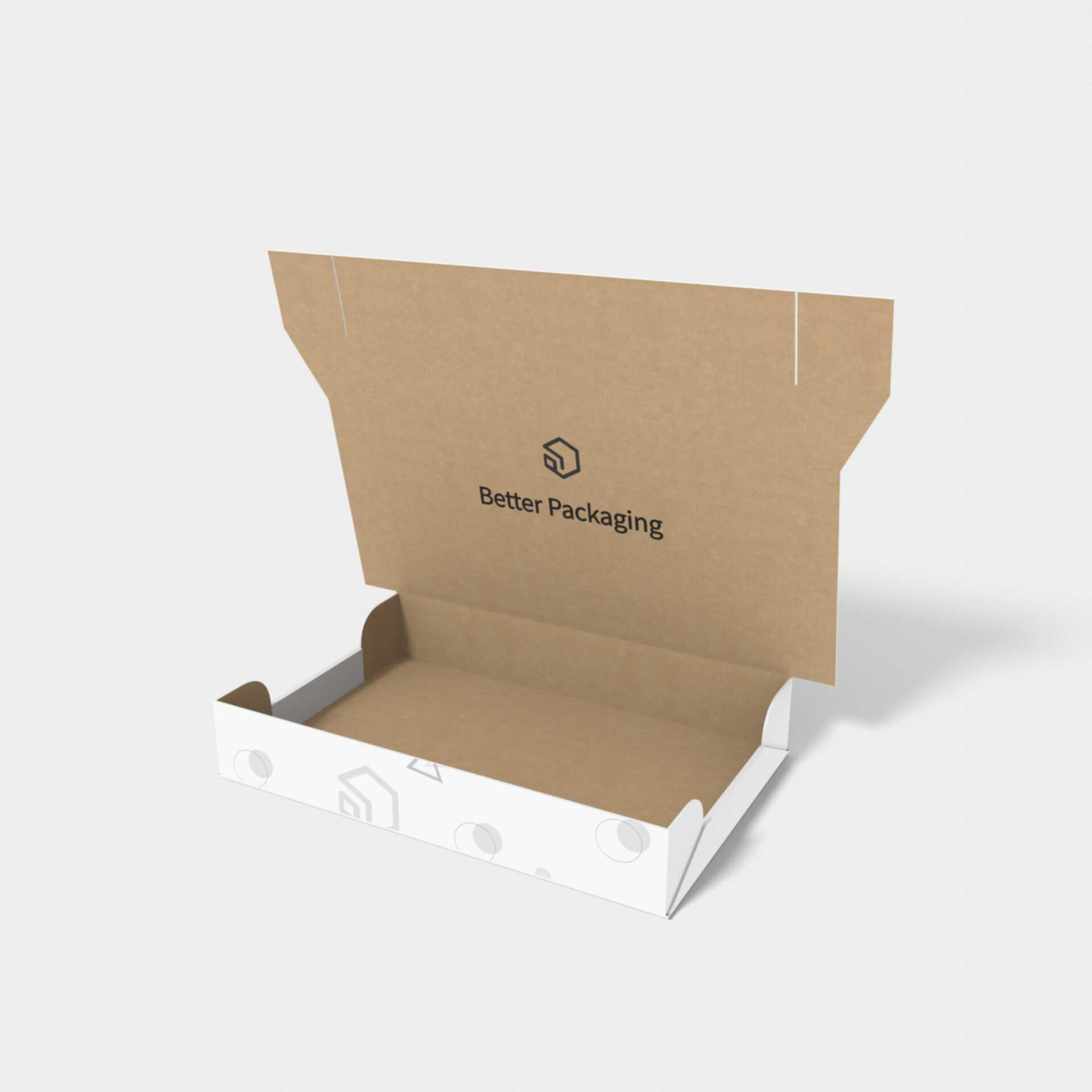 Flip top boxes lock inserts tray bottom — E-flute corrugated board