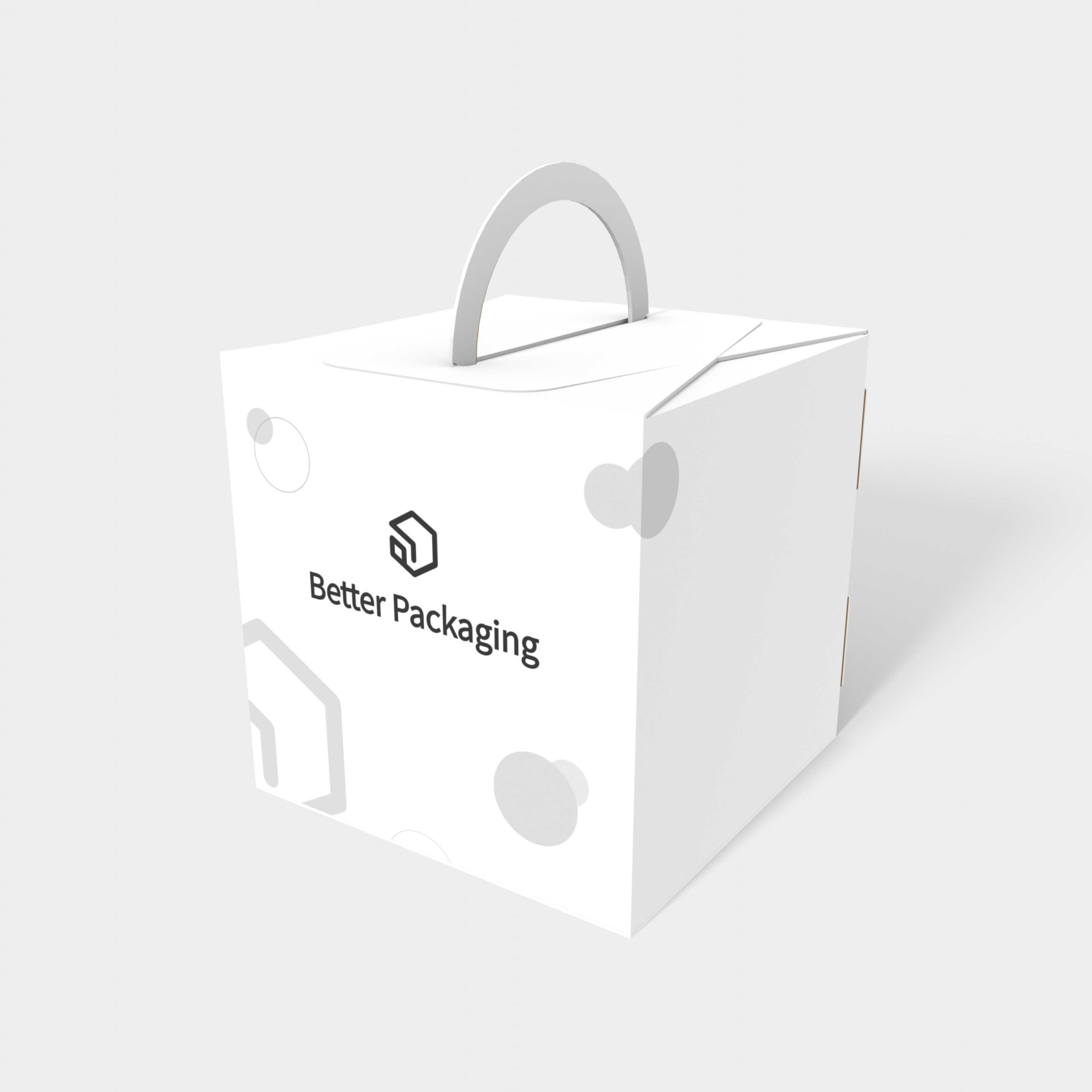 Tuck end box variations handle — White paperboard