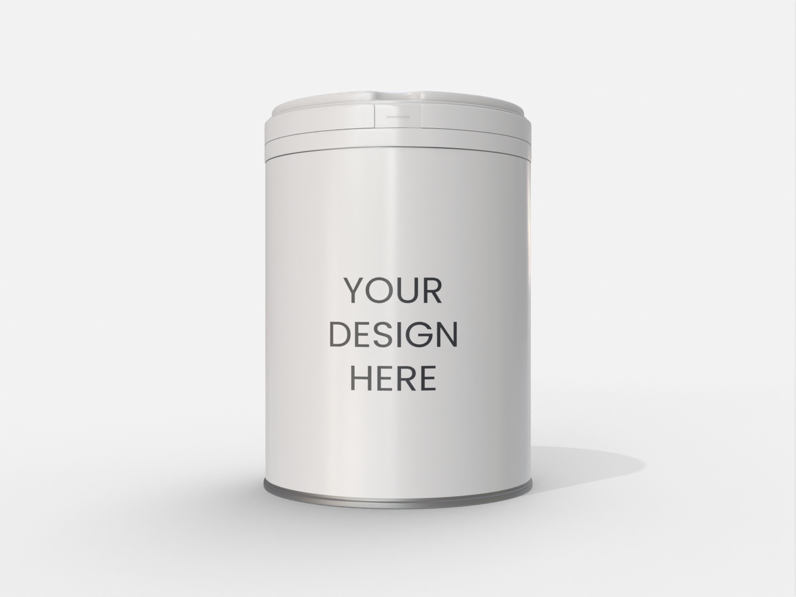 Tall powder tin can — Matte metal
