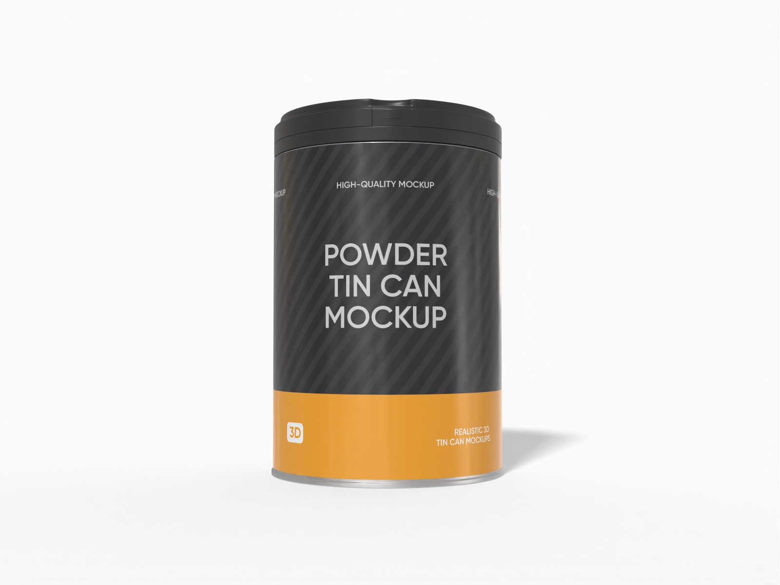 Tall powder tin can — Matte metal