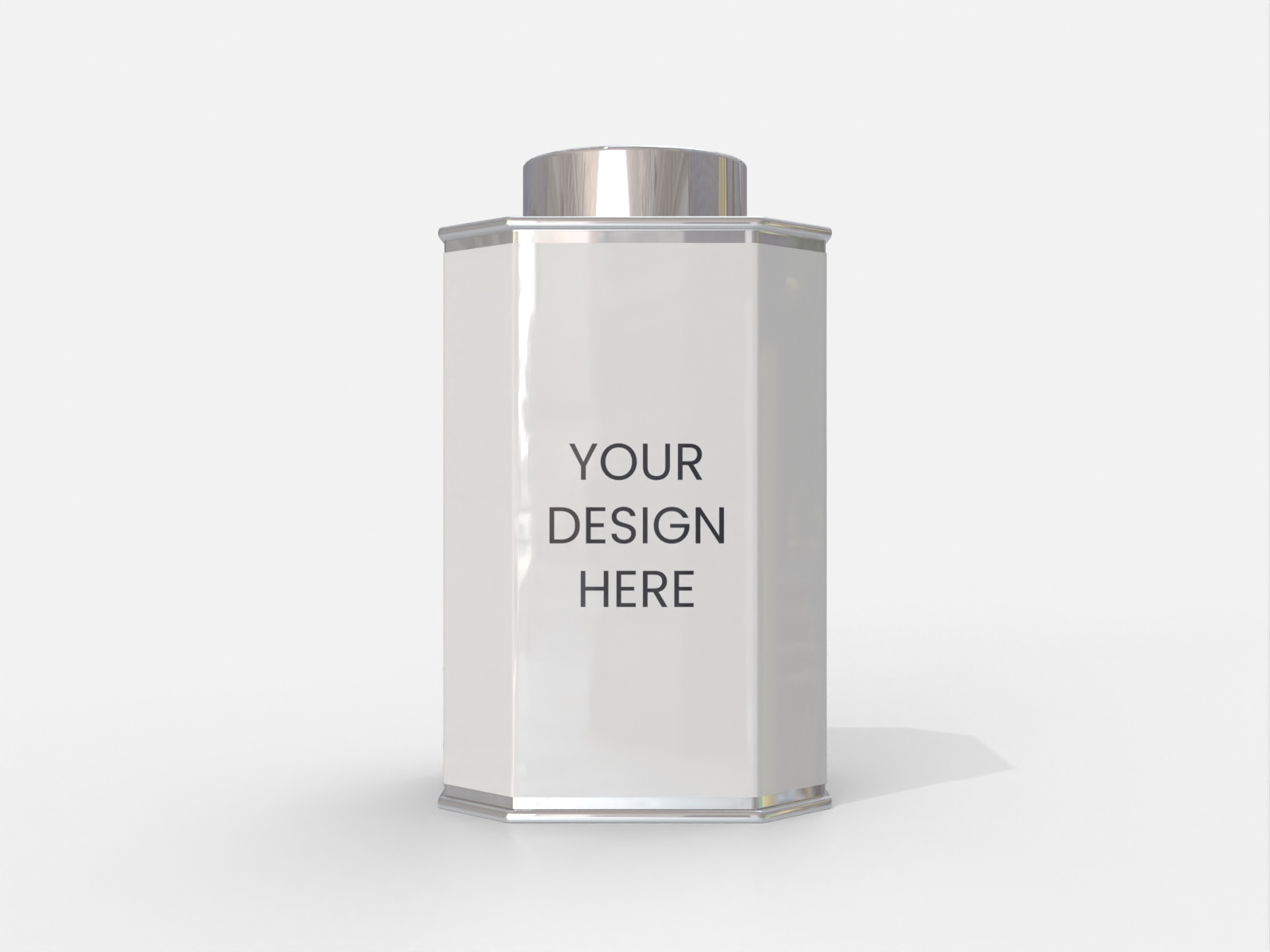 Hexagon tin can — Matte metal