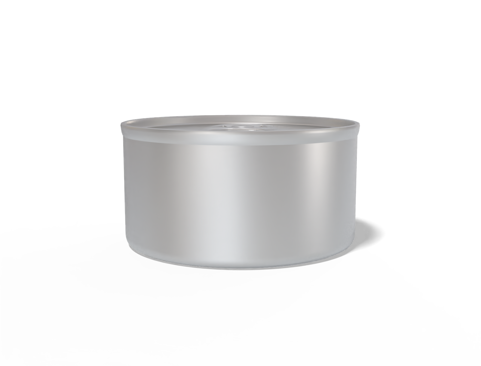 Round food tin can — Matte metal