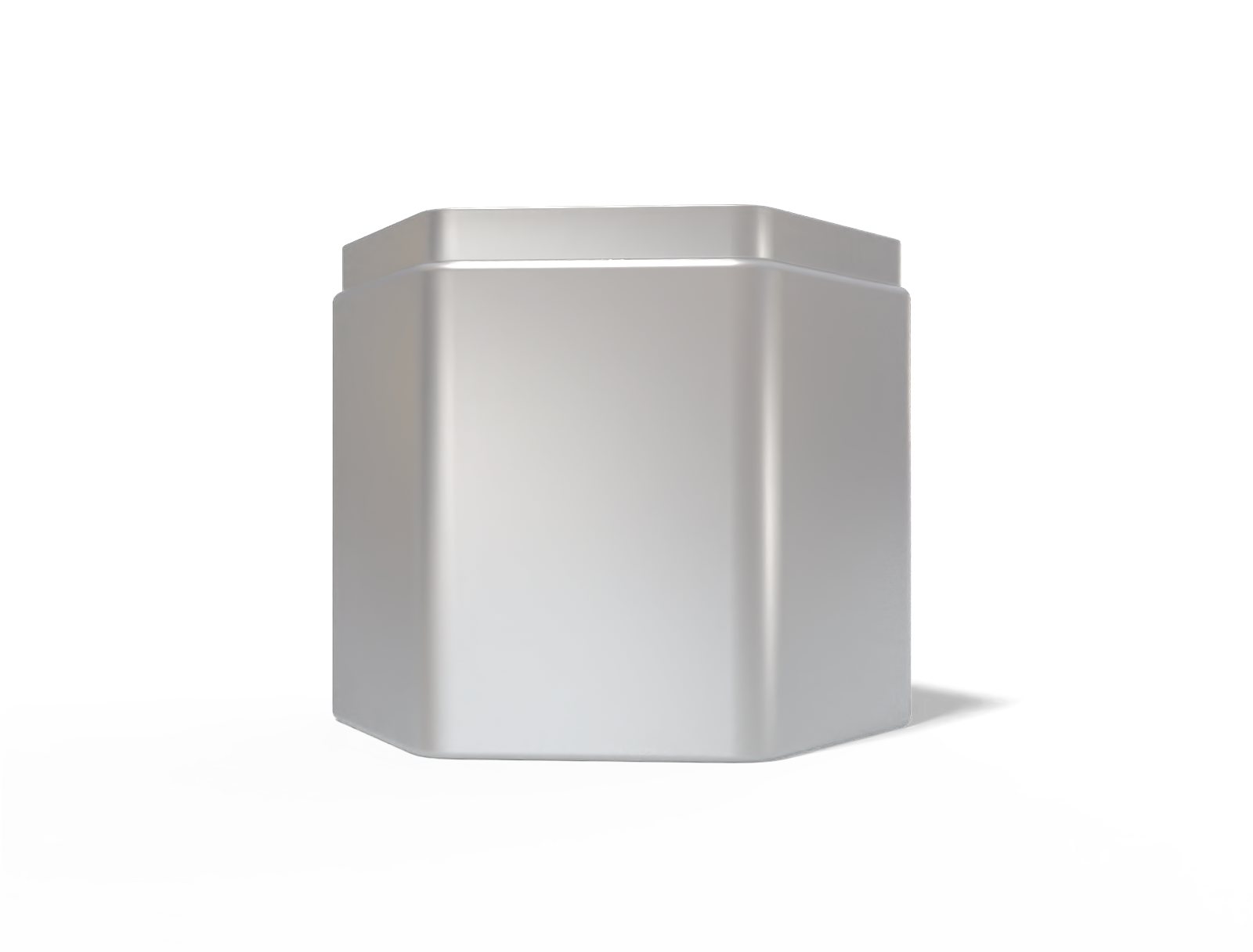 Hexagonal tin can — Matte metal