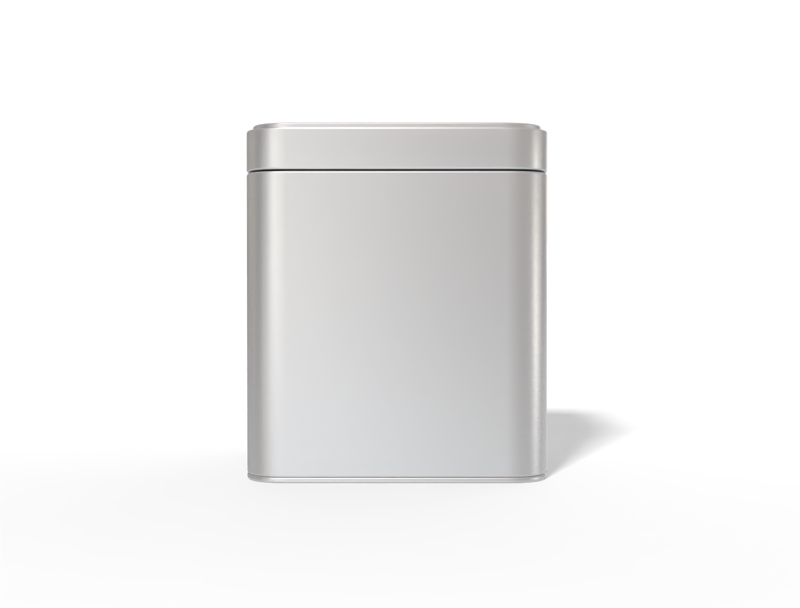 Square tea can — Matte metal
