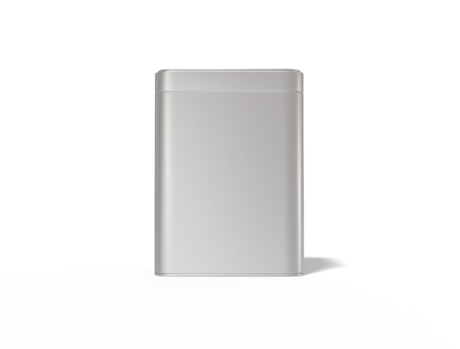 Square tea can — Matte metal