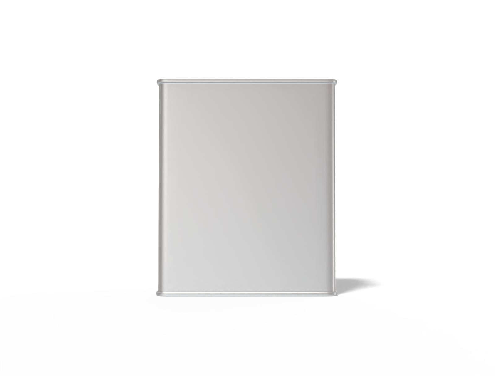 Square tin can — Matte metal