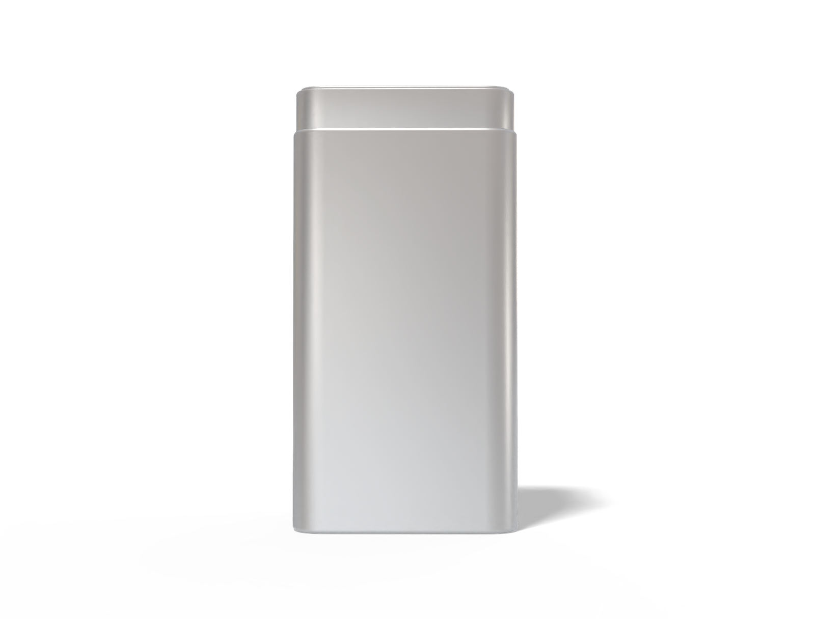 Rectangular tea can — Matte metal
