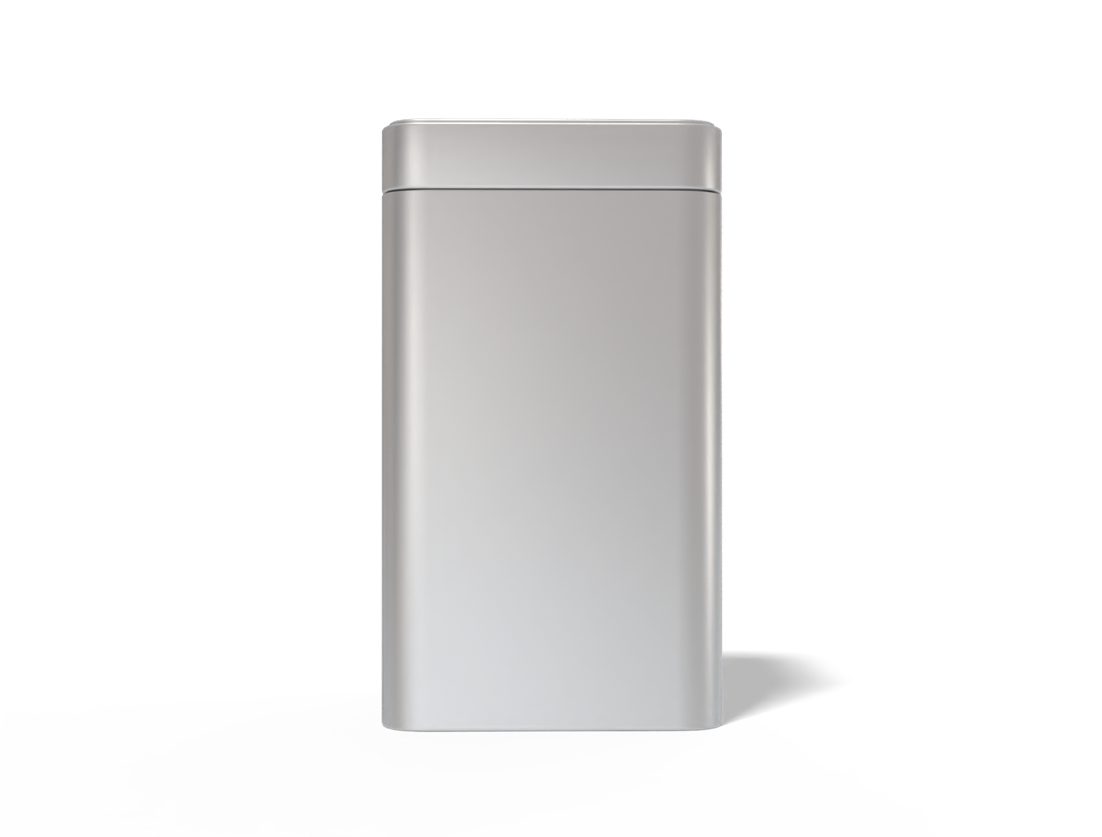 Square tea tin can — Matte metal