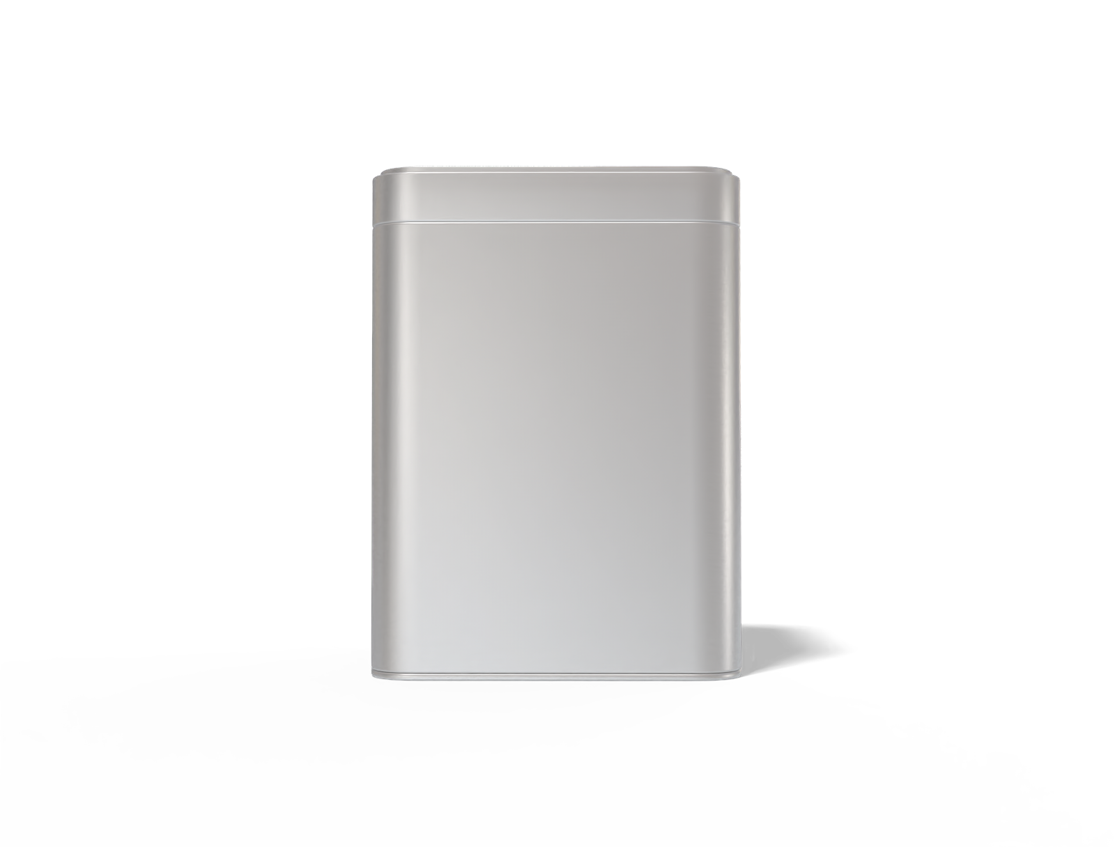 Square tea can — Matte metal