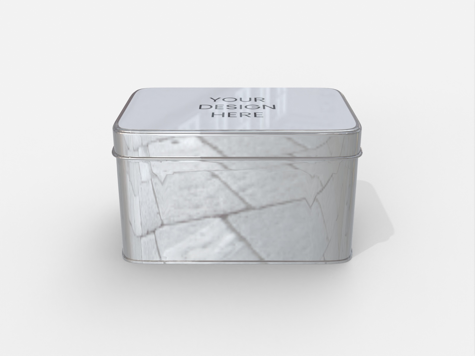 Square tin can — Matte metal