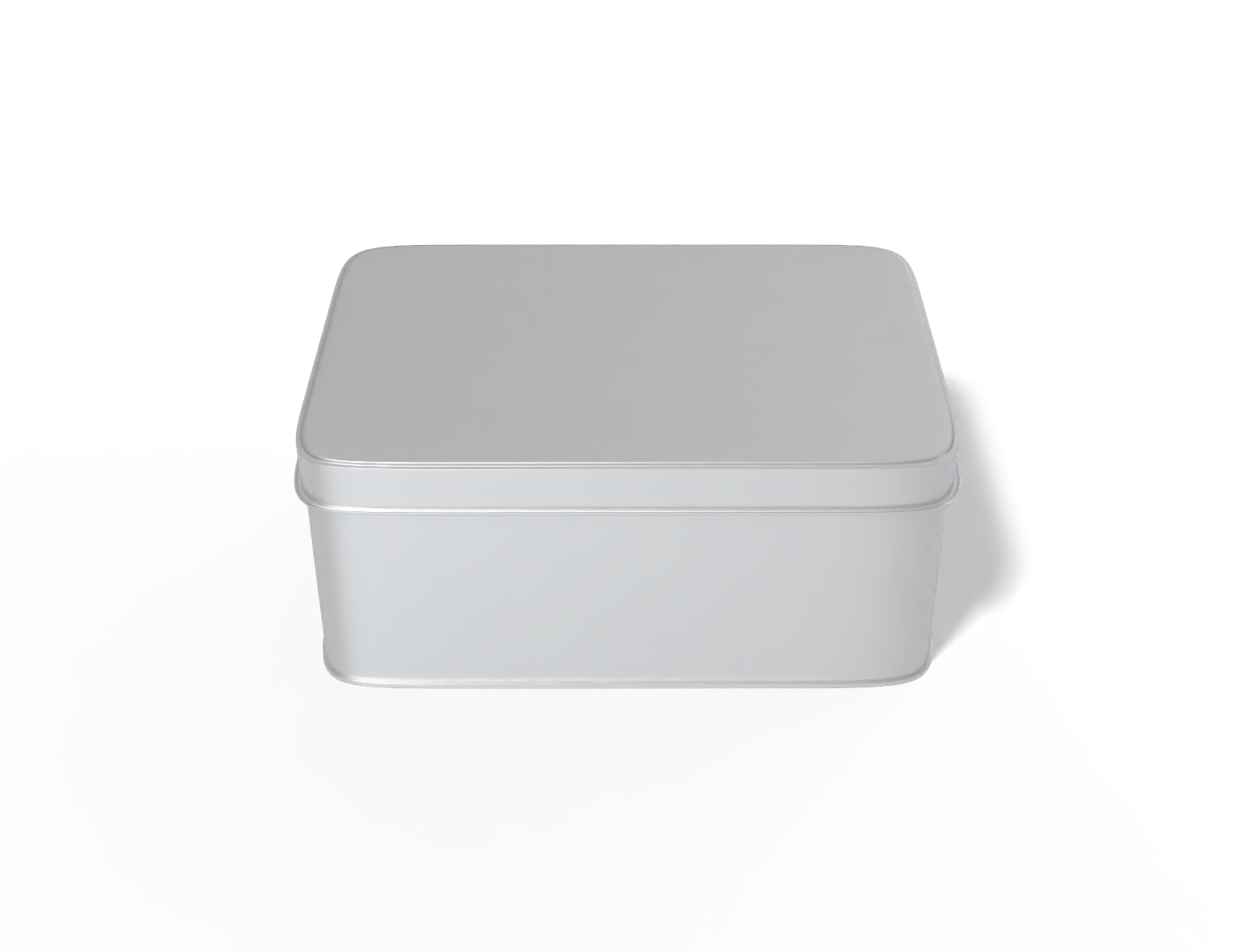 Square tin can — Matte metal