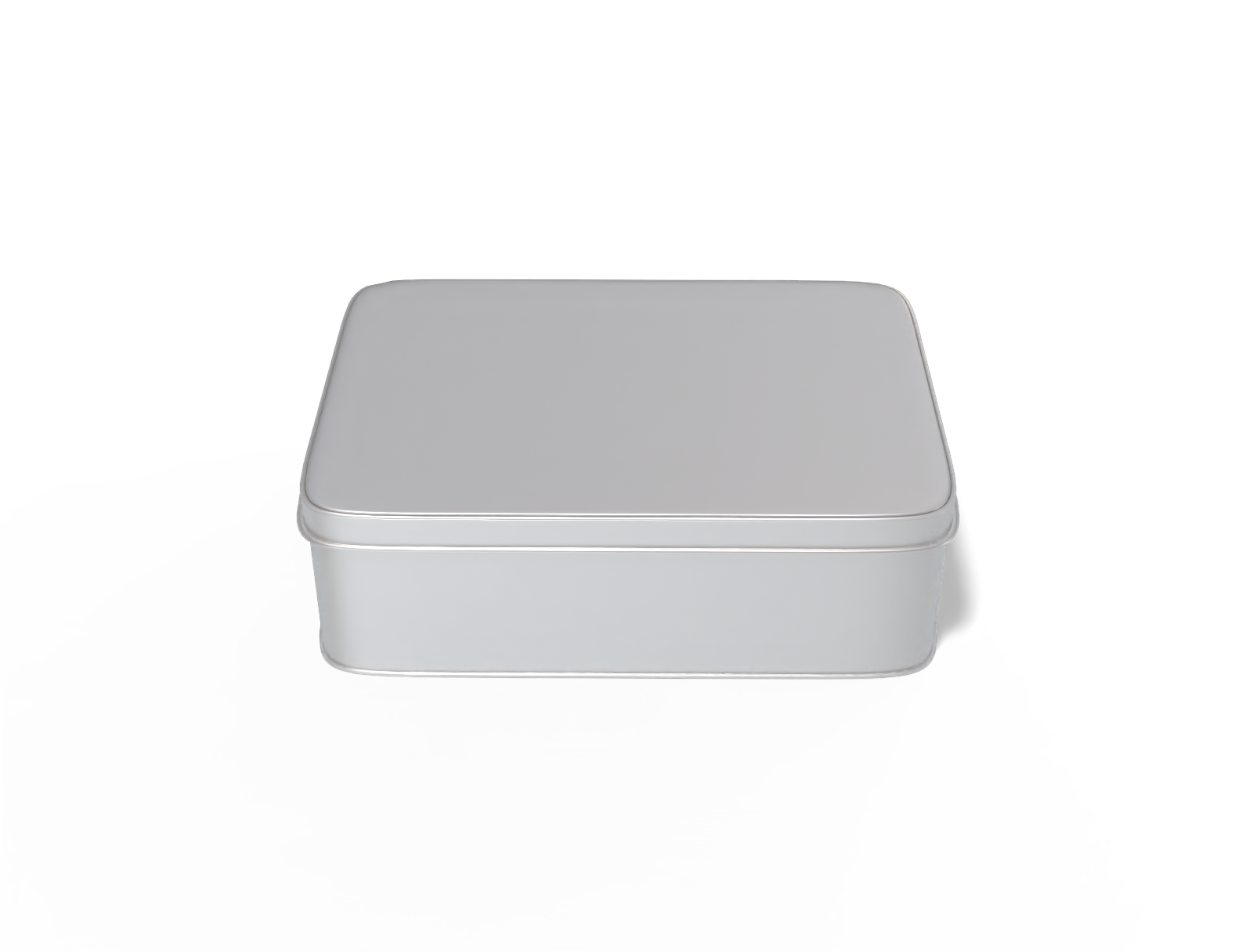 Square tin can — Matte metal