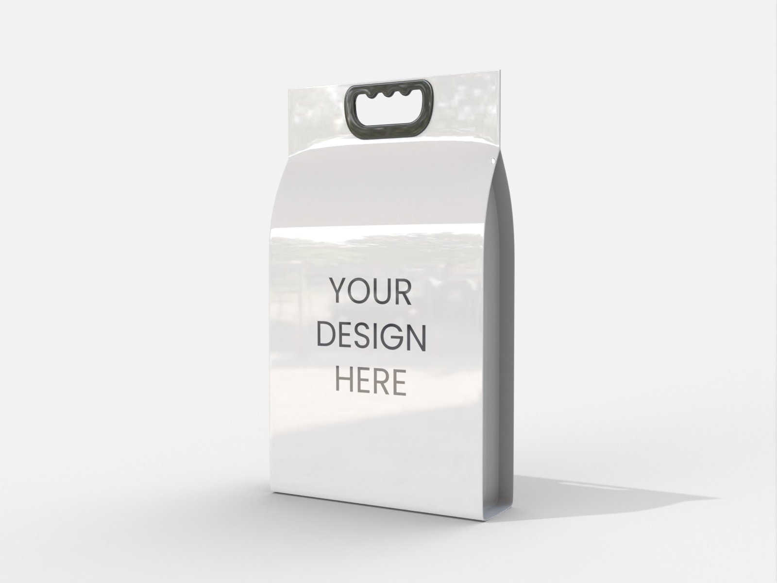 Mylar handle pouch — Glossy plastic