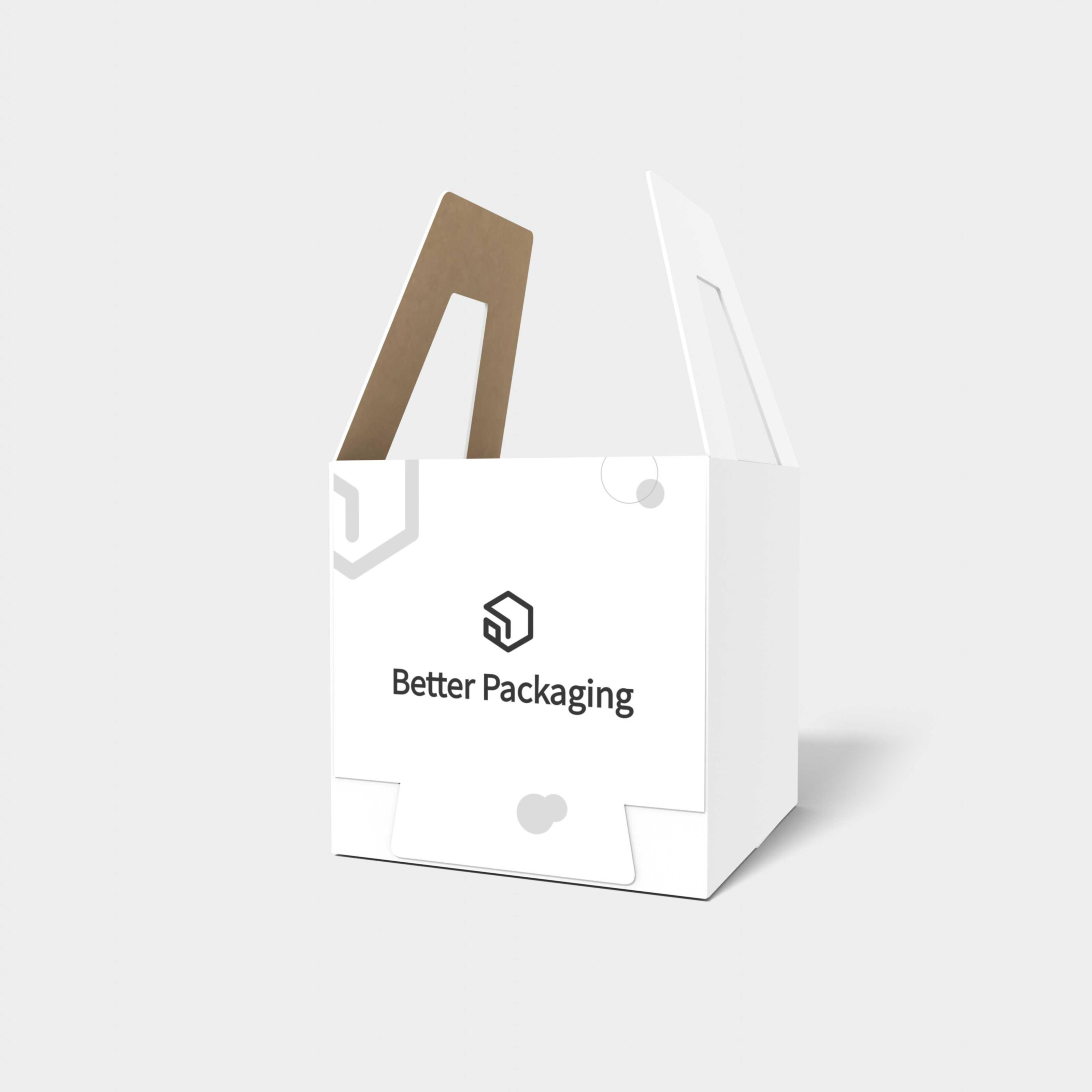 Tuck end box variations handles flip covers — White paperboard