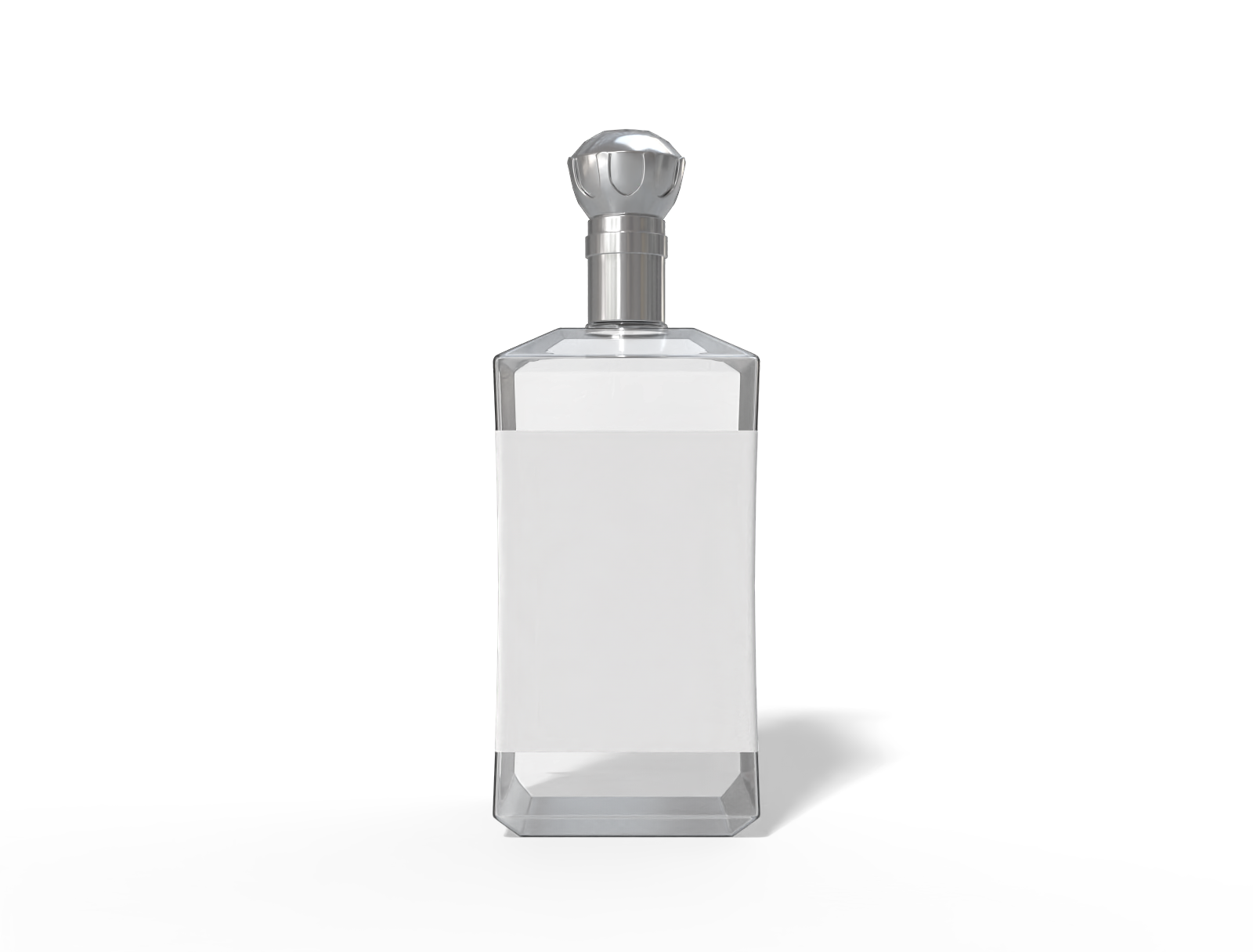 1 L square whiskey bottle — Glossy glass