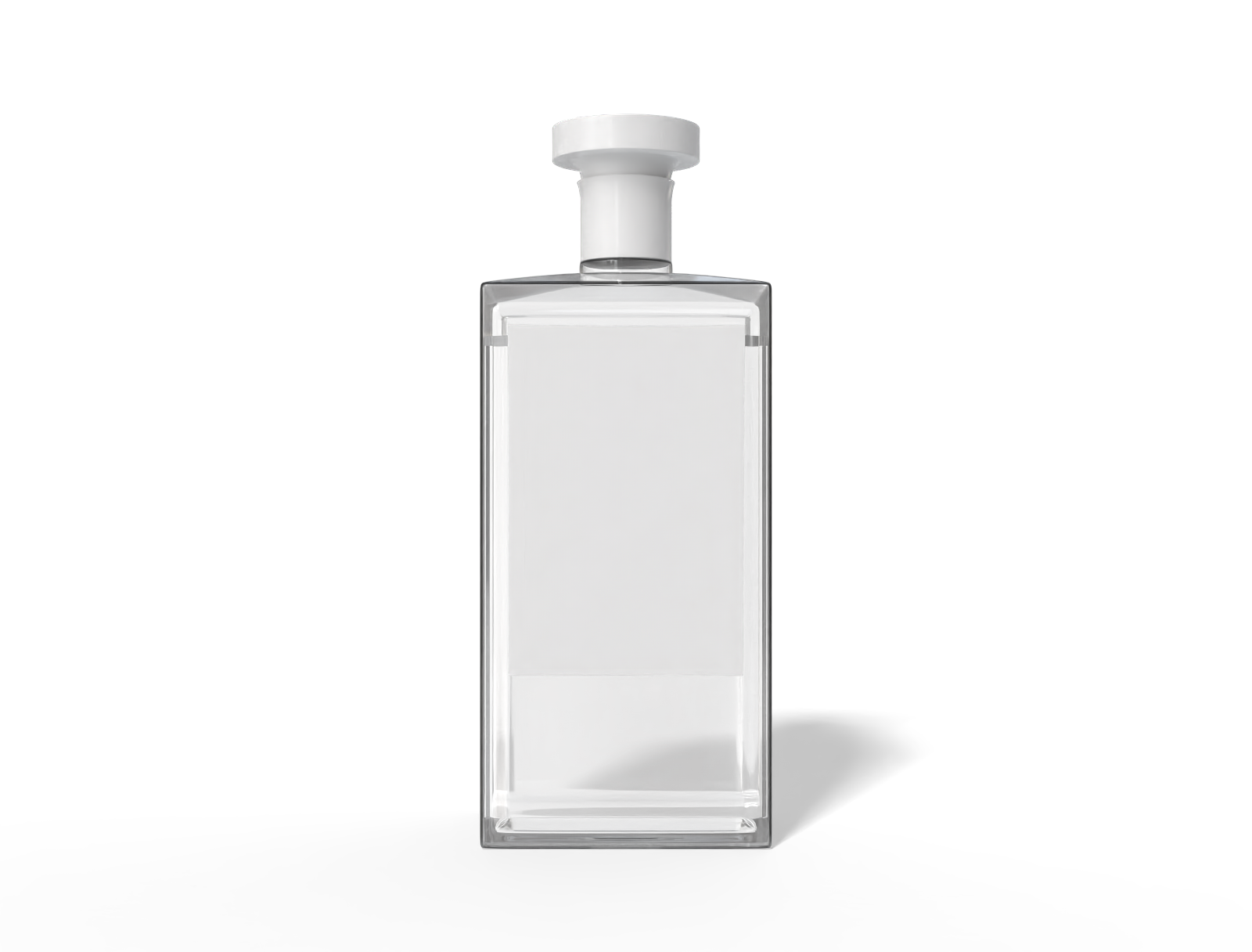 375 ml square liquor bottle — Glossy glass