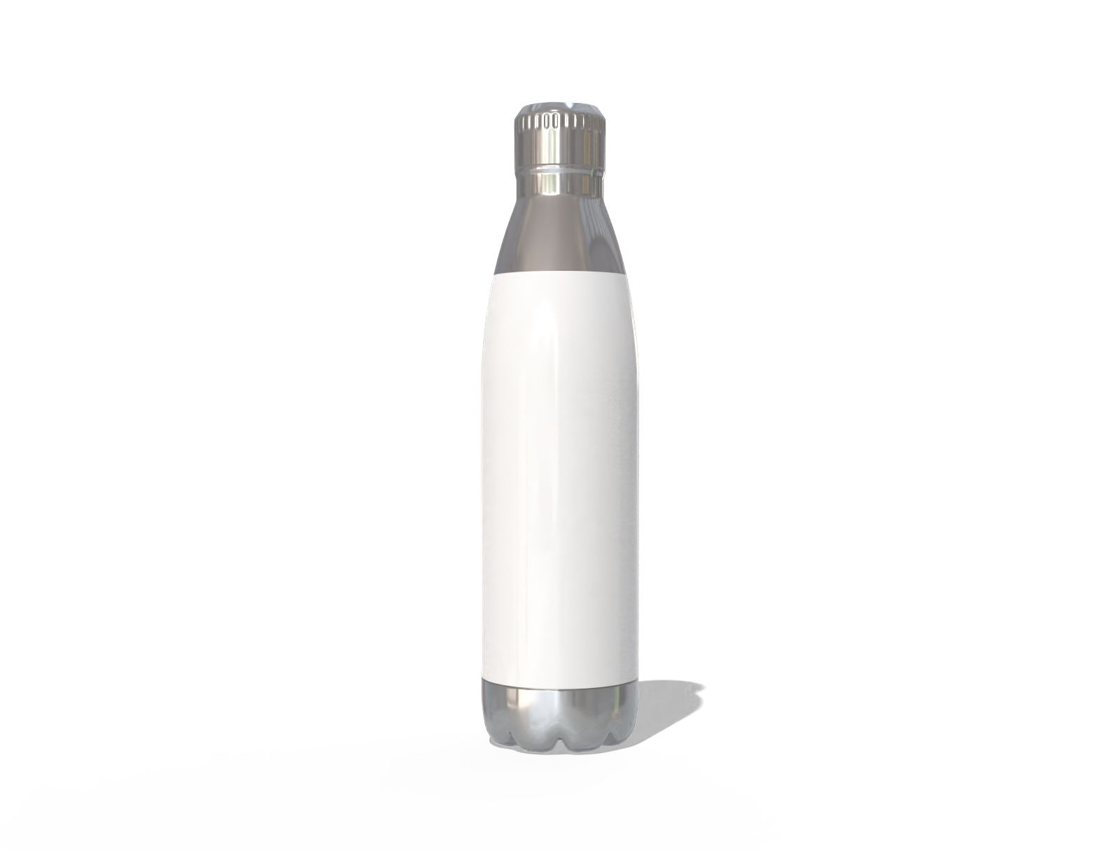 750 ml steel water bottle — Glossy metal