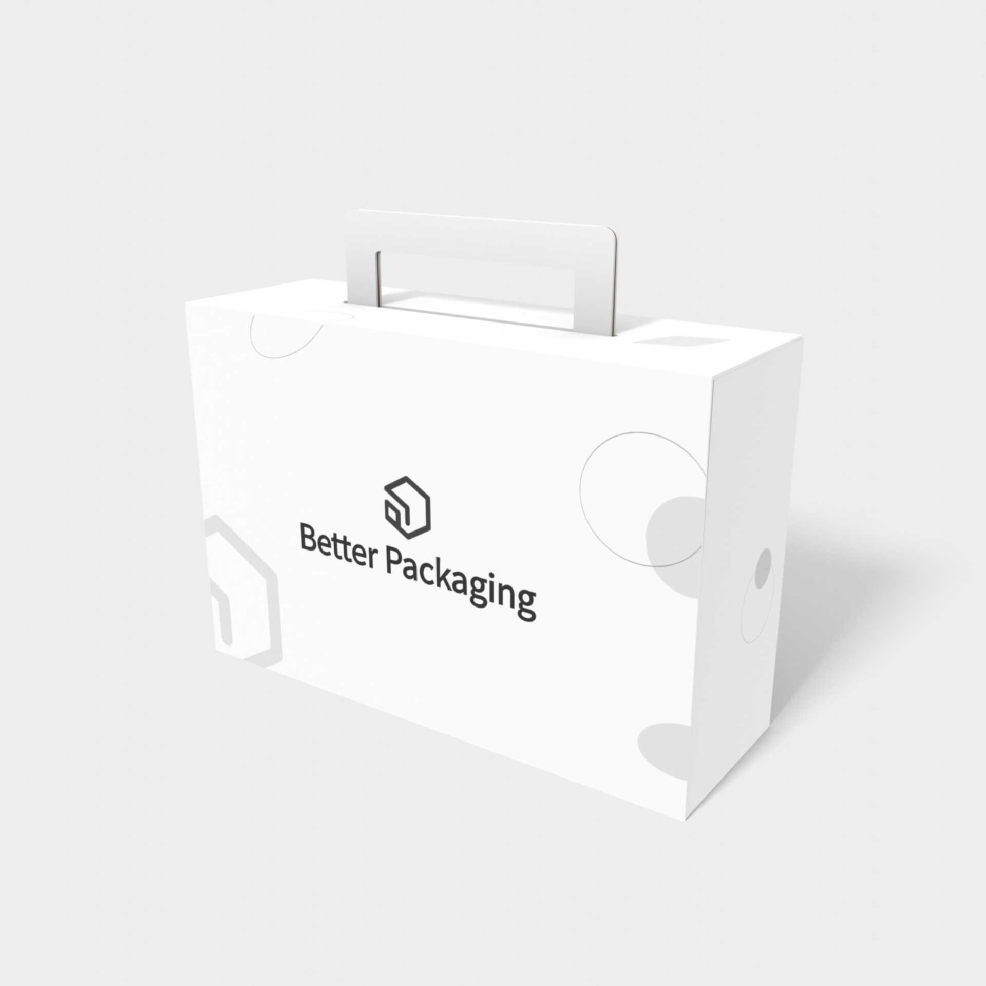 Flip top box with handle — E-flute corrugated board