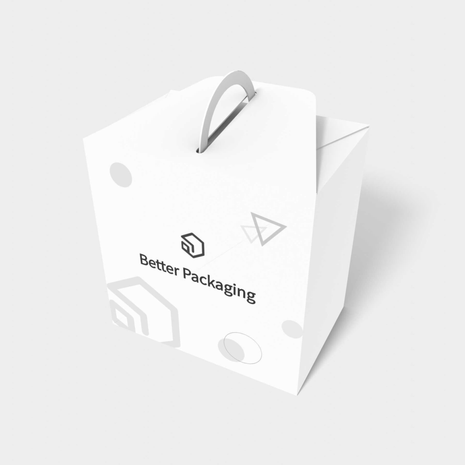 Tuck end box variations handle — White paperboard