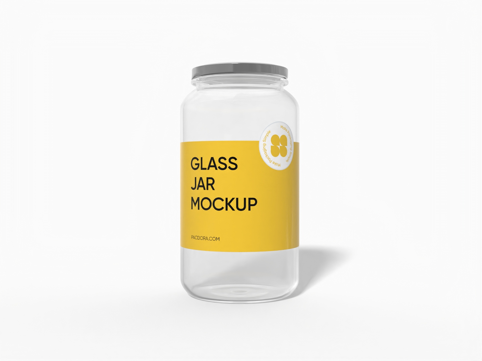 Maqueta del frasco de vidrio — Glossy glass