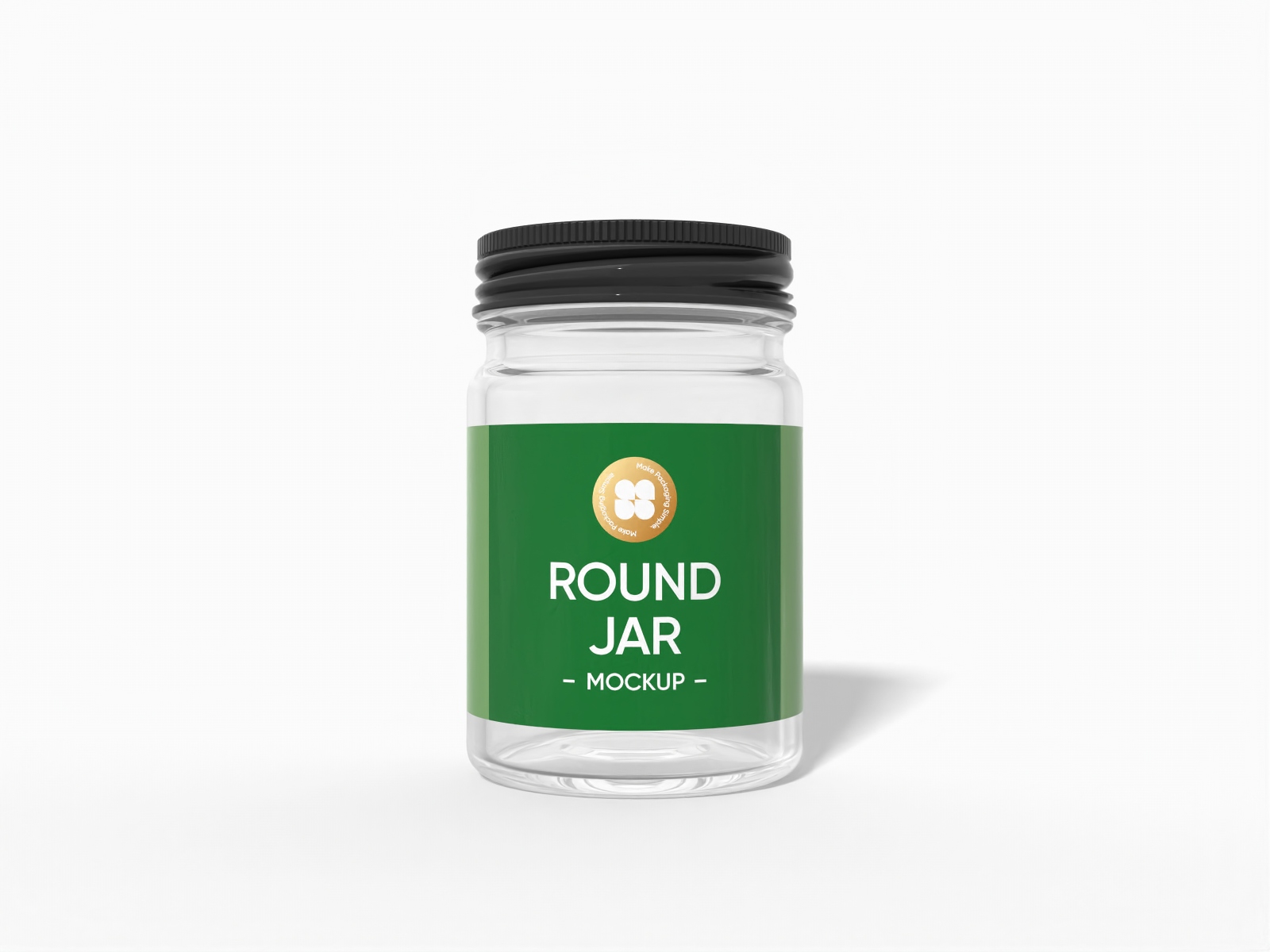 Round glass jar — Glossy glass