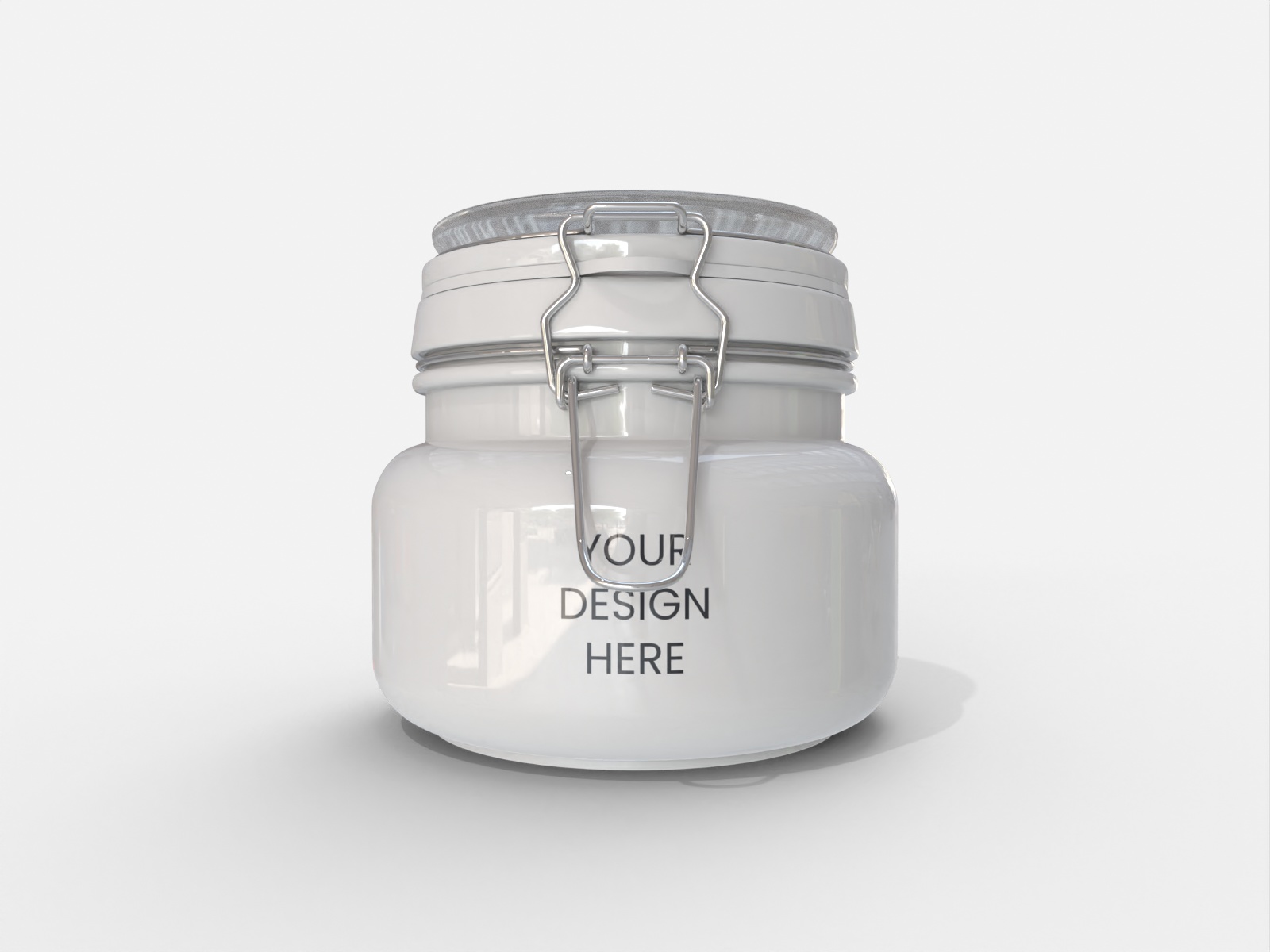 Glass round jar — Glossy glass