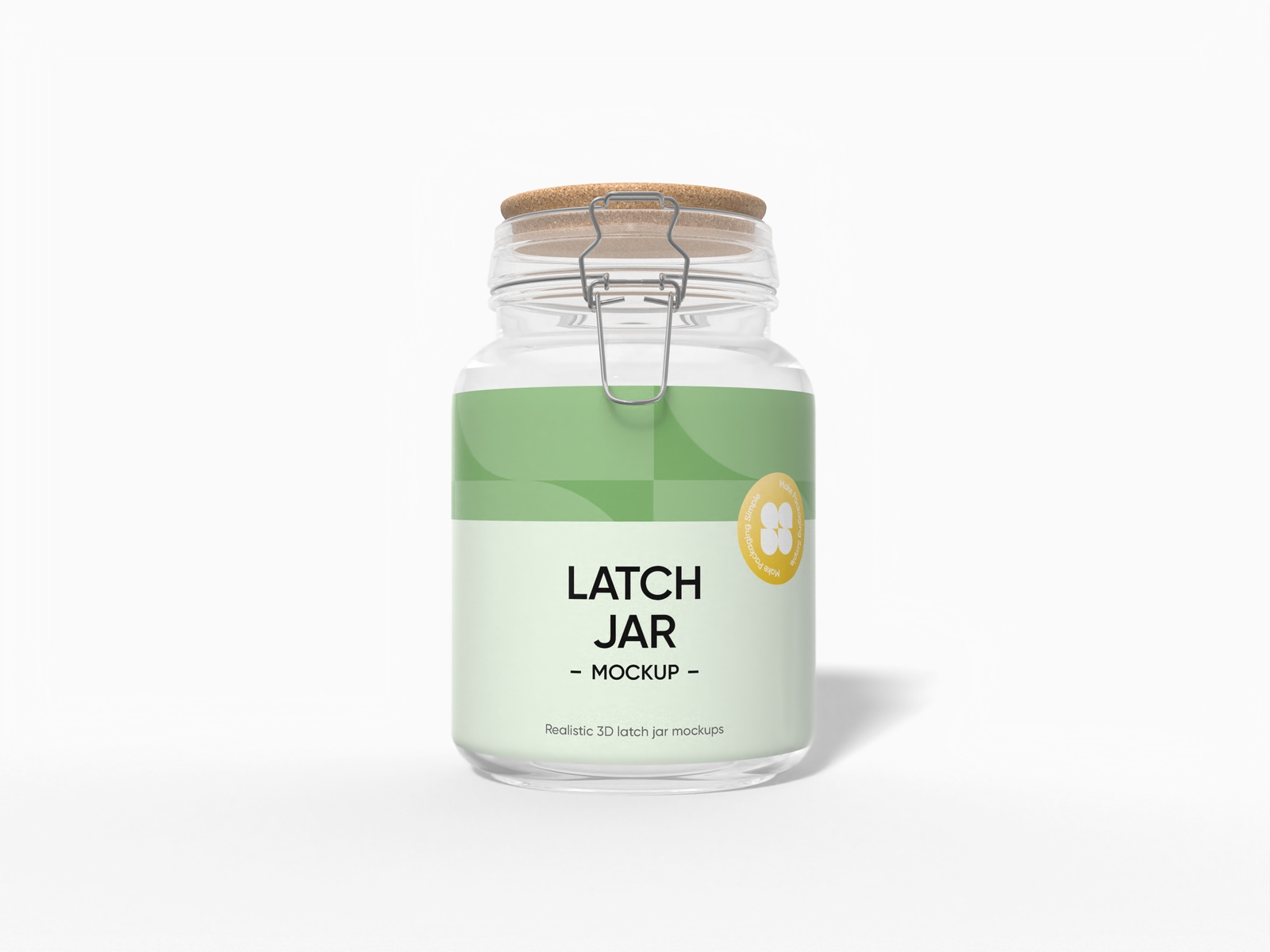 Latch glass jar — Glossy glass