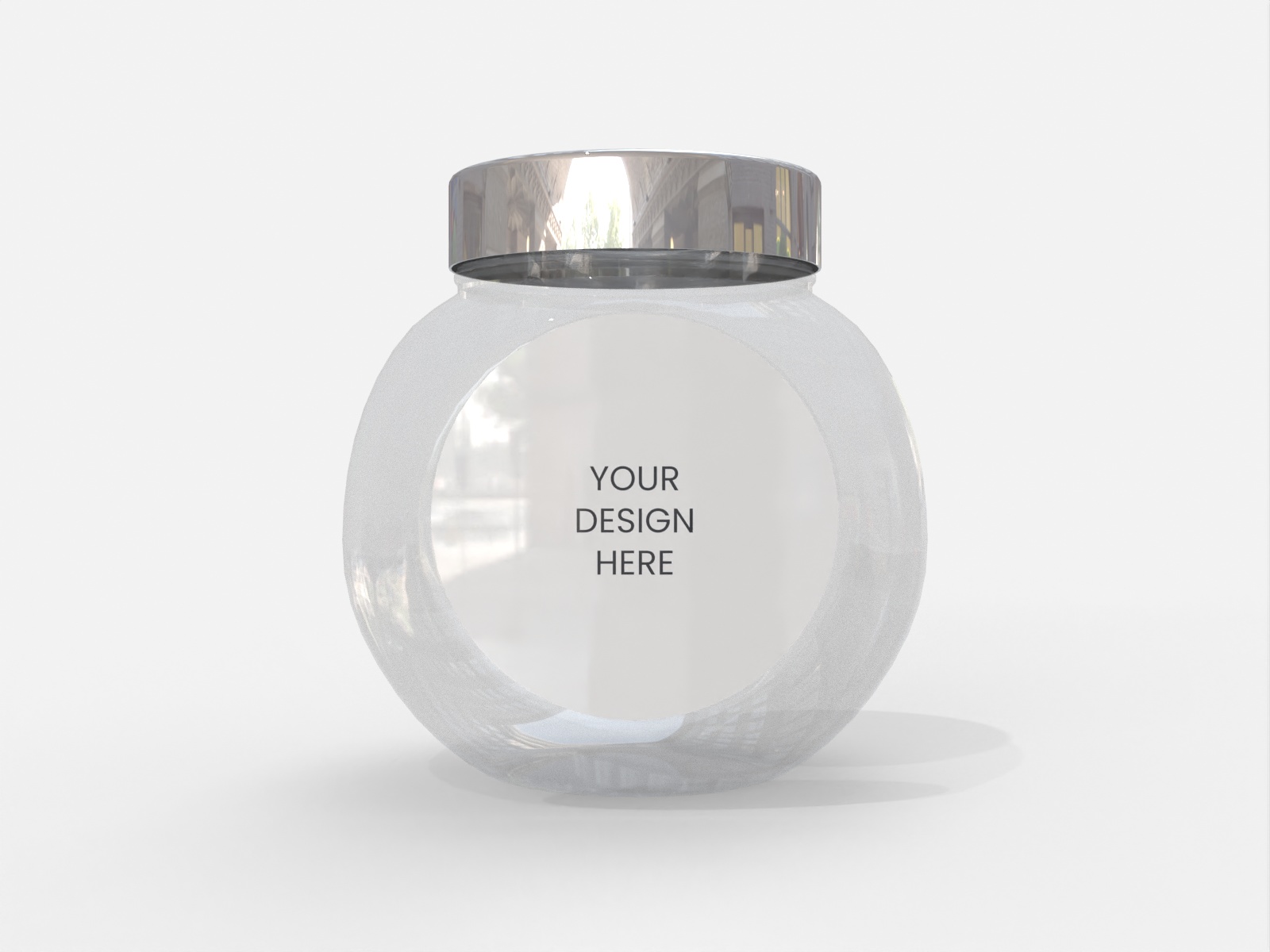 Clear round honey jar — Glossy plastic