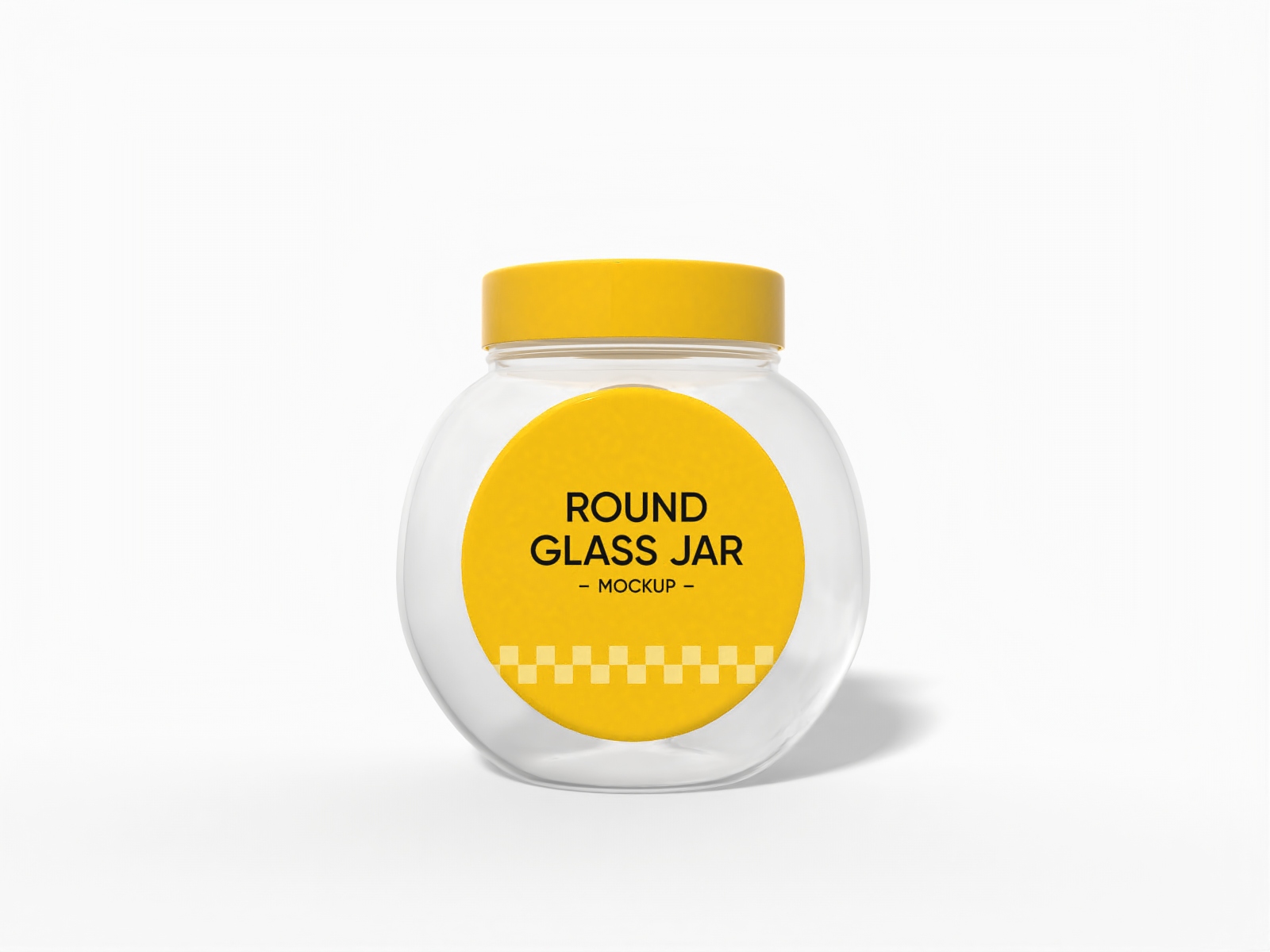 Round glass jar — Glossy glass