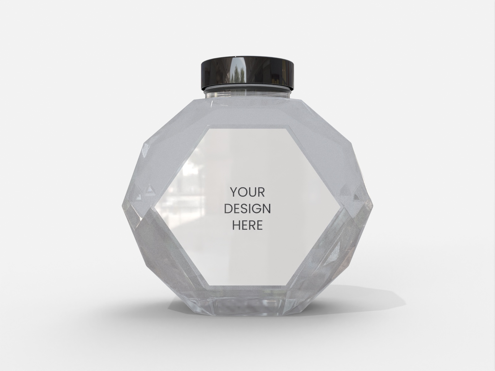 Hexagonal honey jar — Glossy glass