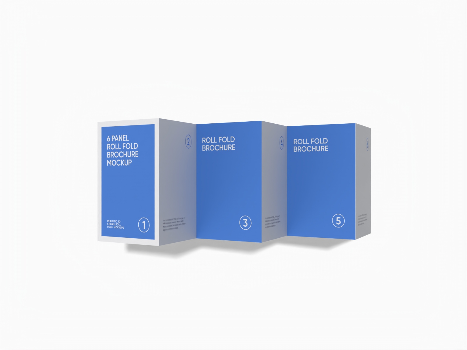 6 Panel roll fold brochure — White paperboard