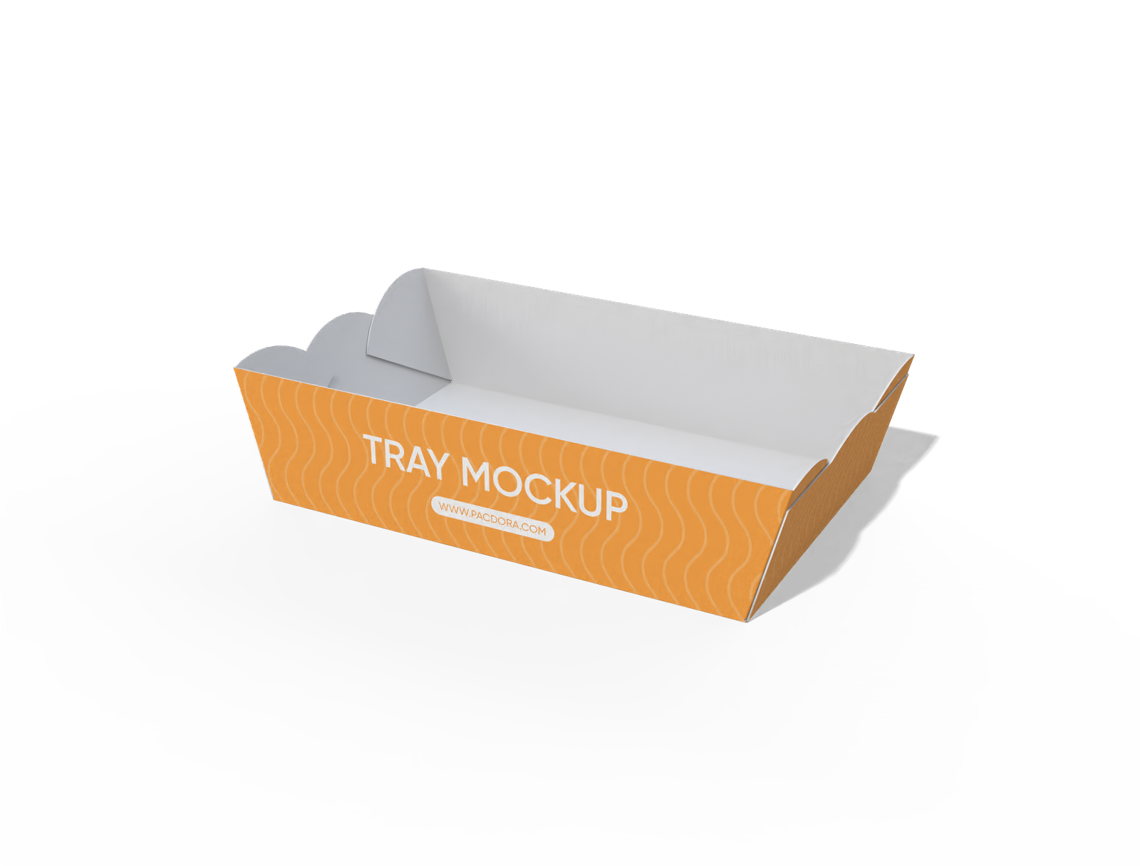 Maqueta de caja de bandeja para hot dog — White paperboard