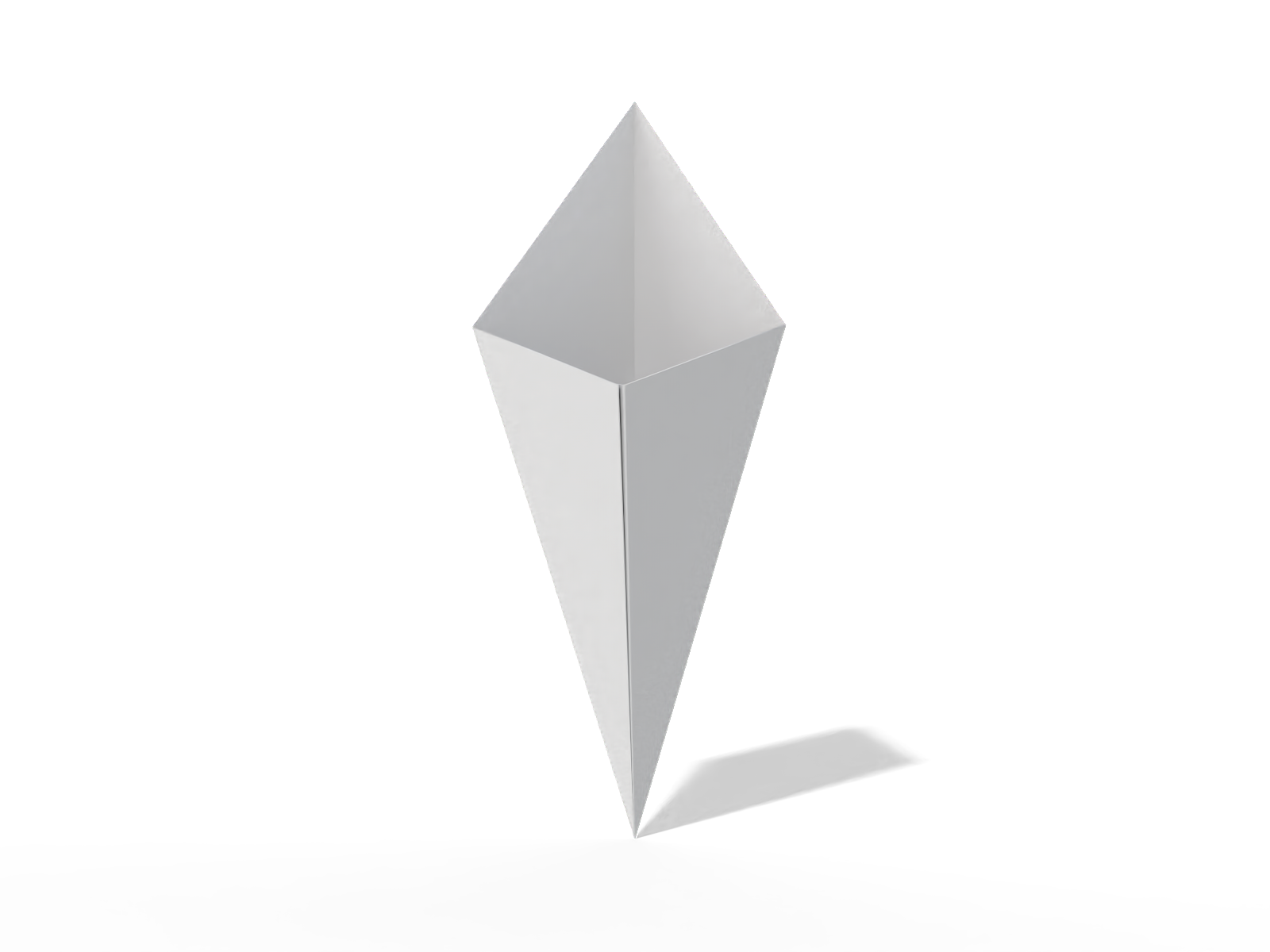 Triangle french fries box — 250 gsm white paperboard(0.35mm)