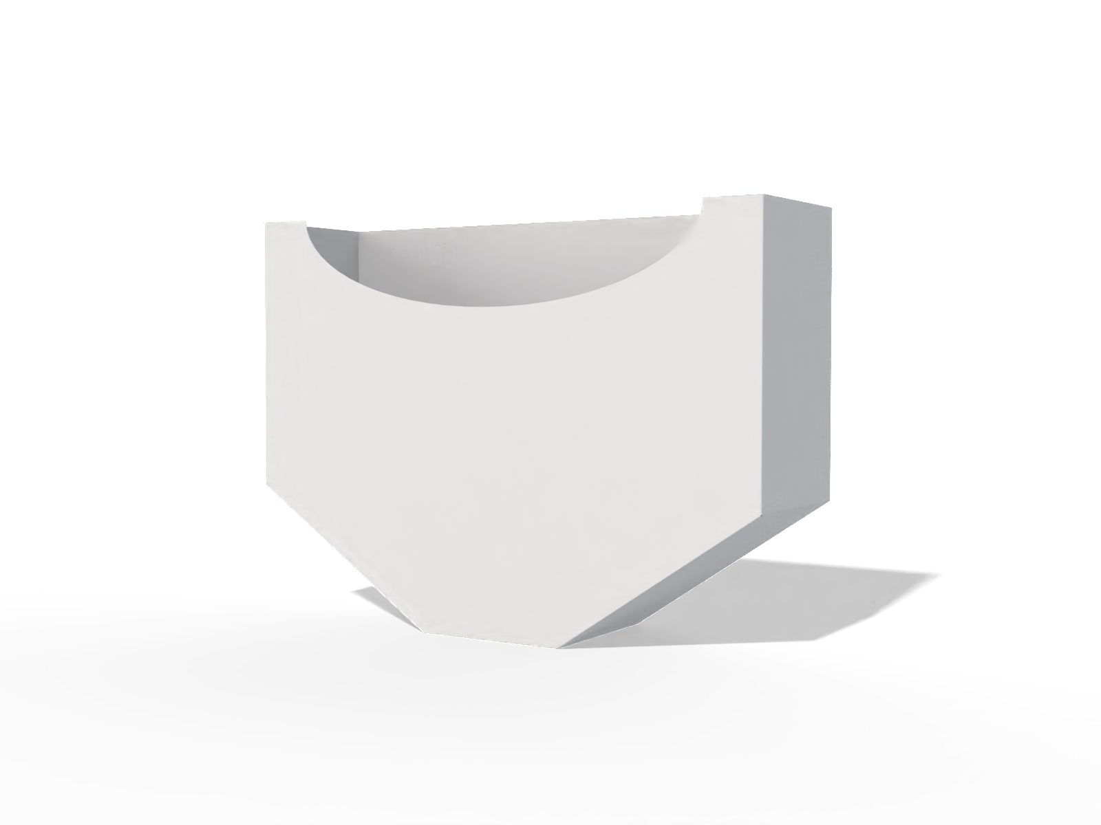 French fries unequal hexagonal box — White paperboard