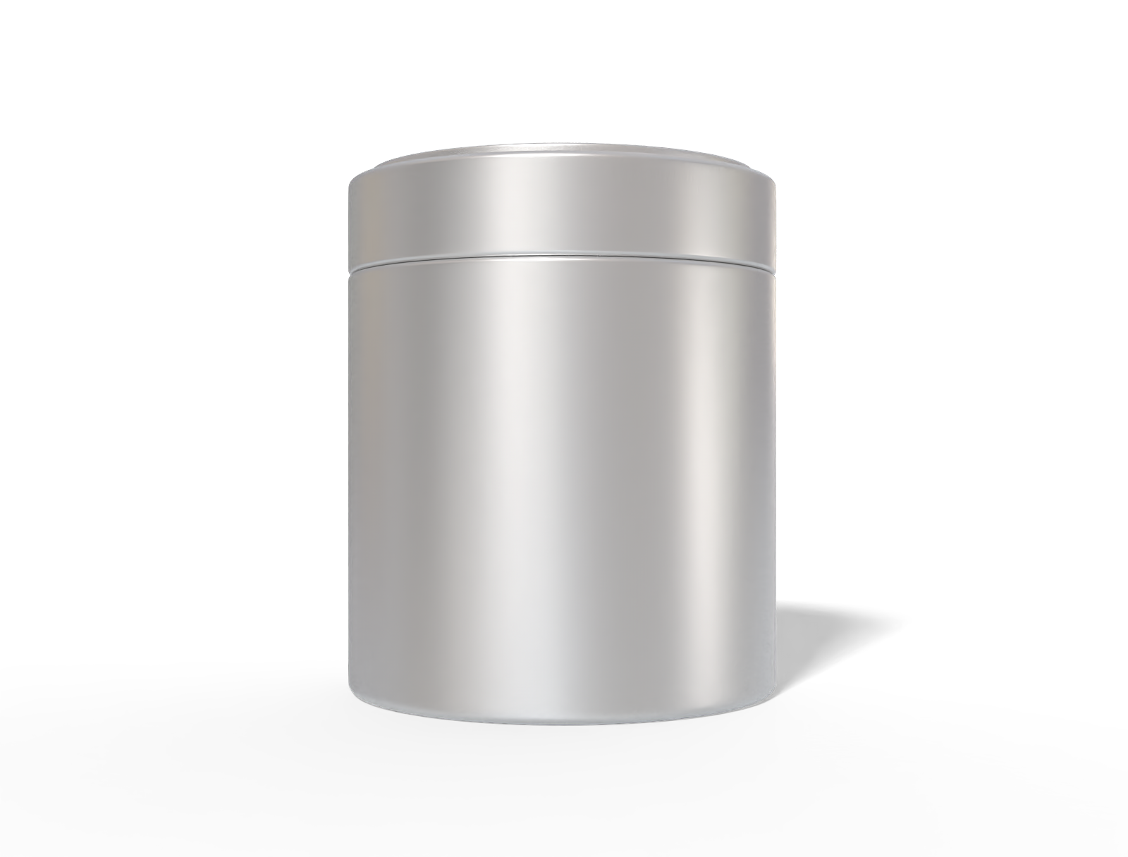 Round tea can — Matte metal