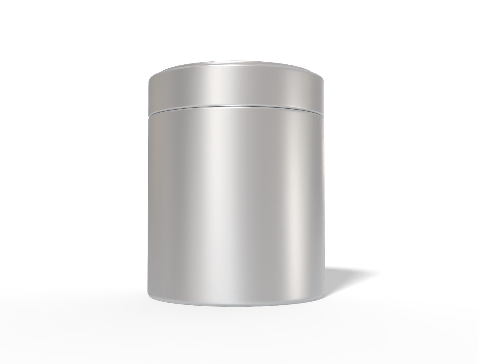 Round tea can — Matte metal
