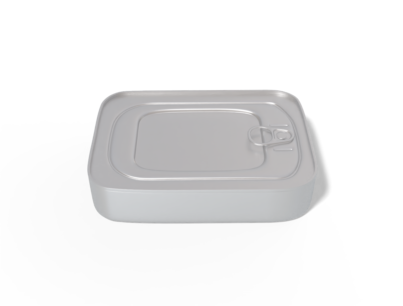 Square sardine can — Matte metal