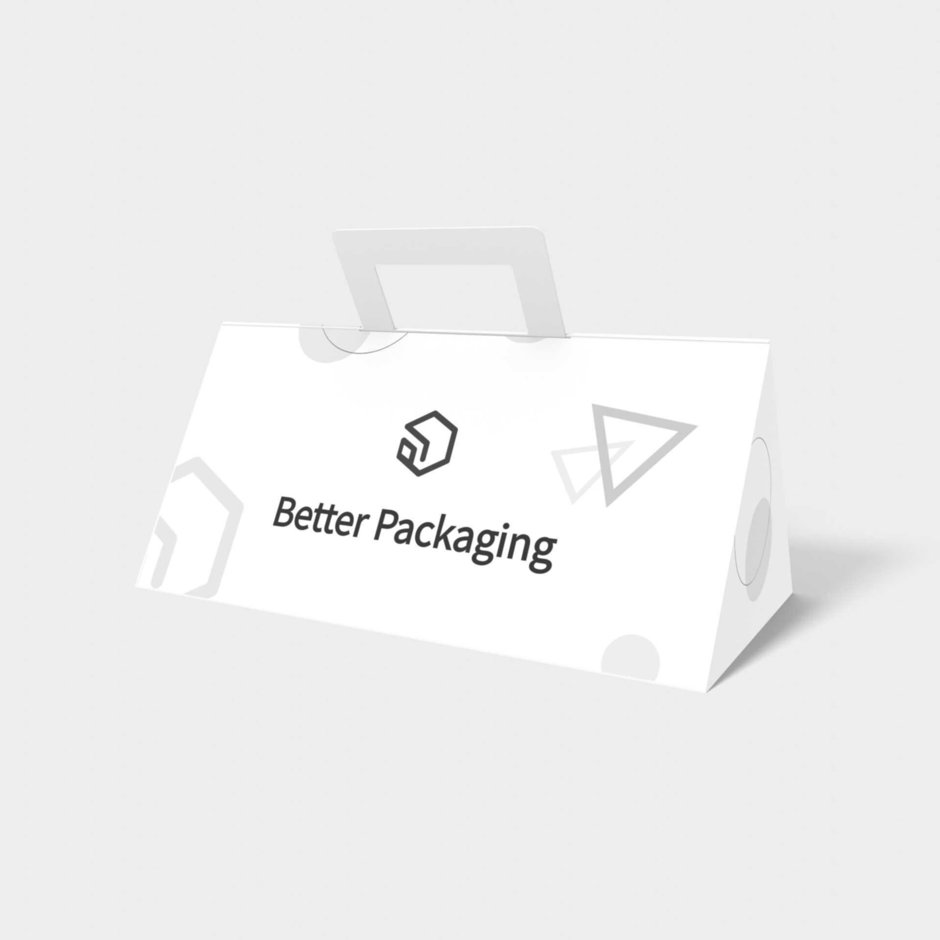 Polygonal boxes handles triangle — White paperboard