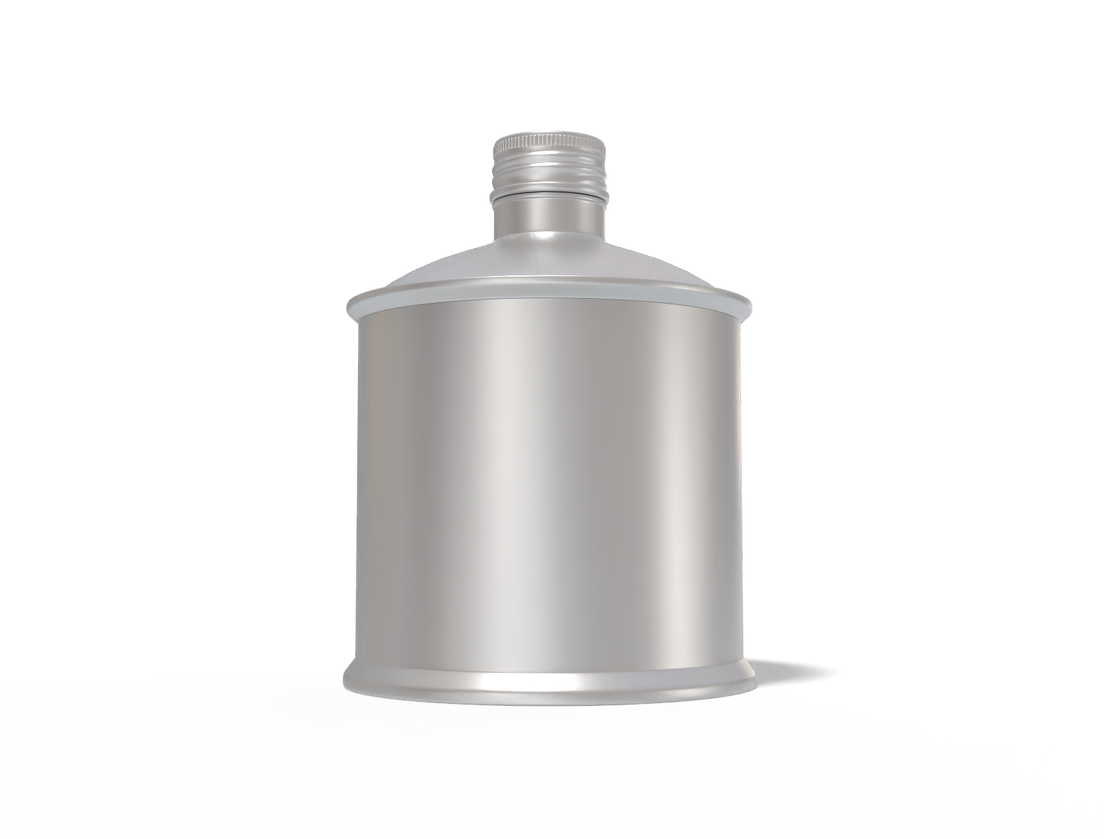 Round oil can — Matte metal
