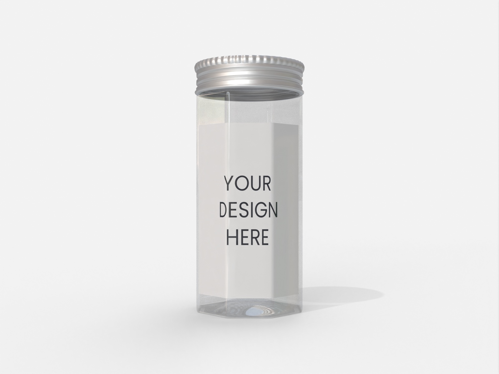 Tall hexagon jar — Glossy plastic